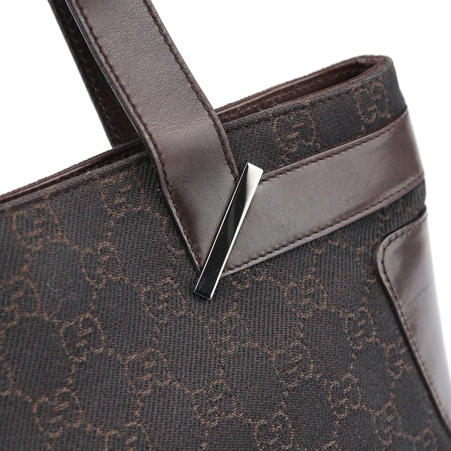 Brown GG Leather Tote Bag