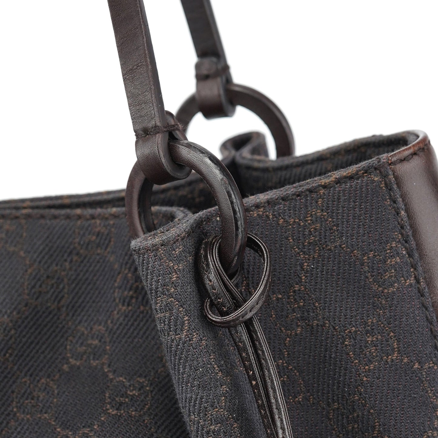 Brown GG Leather Tote Bag