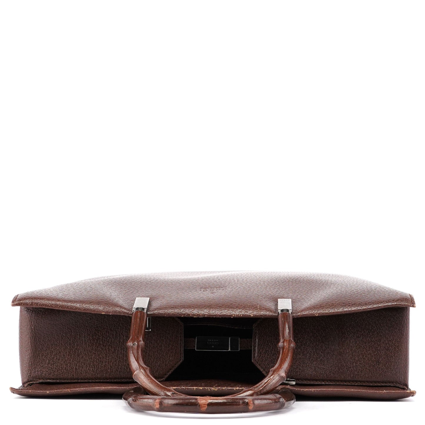 Brown Leather Bamboo 2-Way Tote