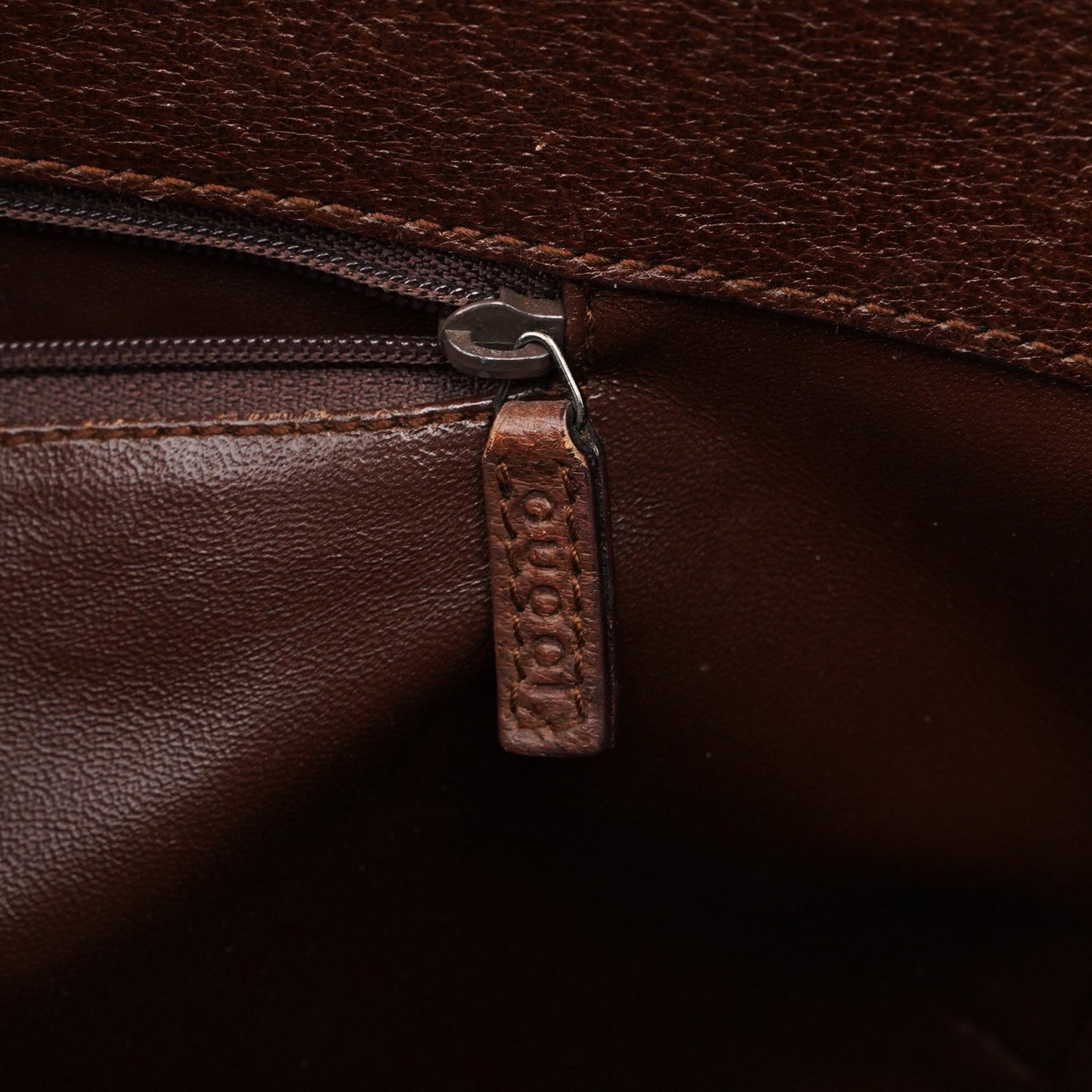 Brown Leather Bamboo 2-Way Tote