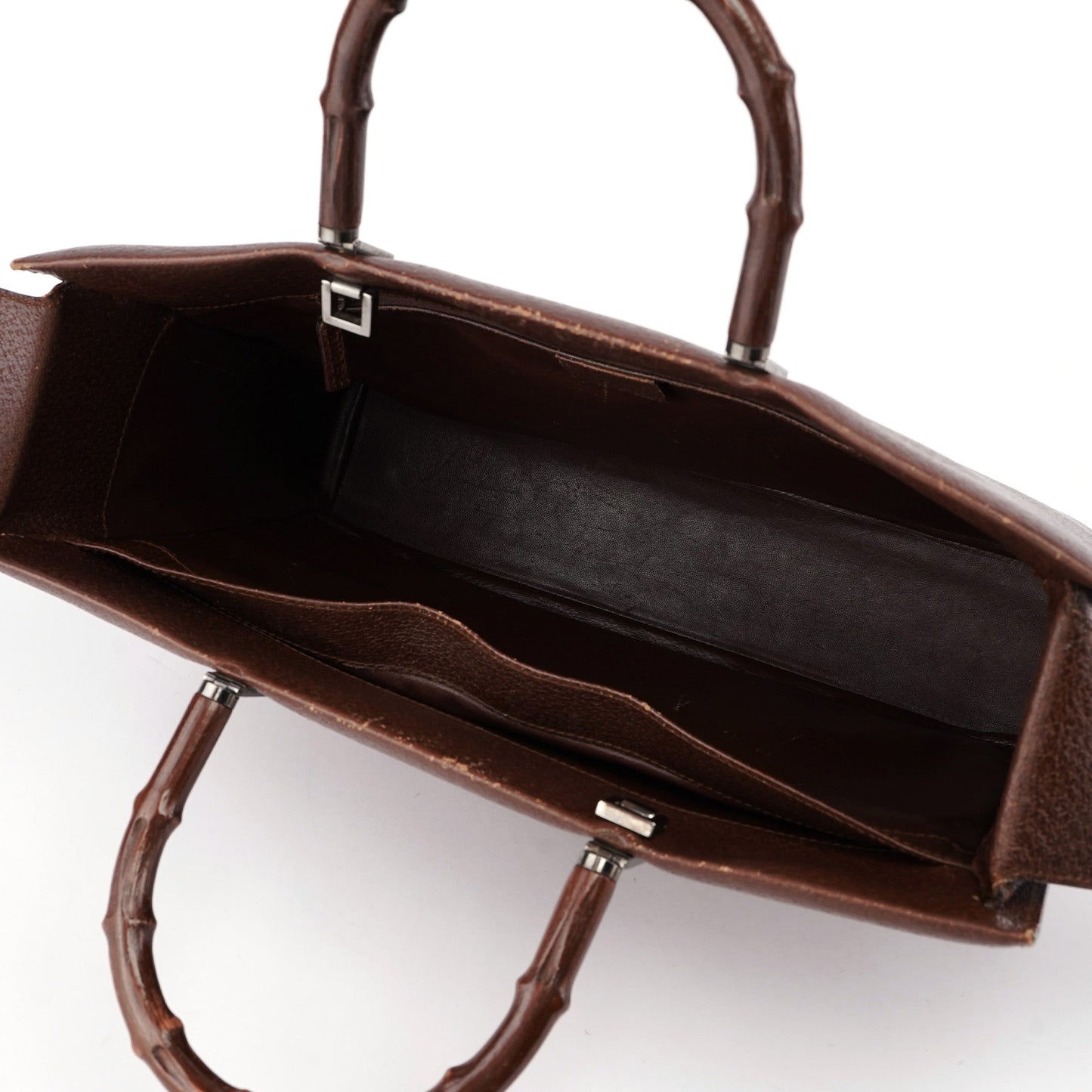 Brown Leather Bamboo 2-Way Tote