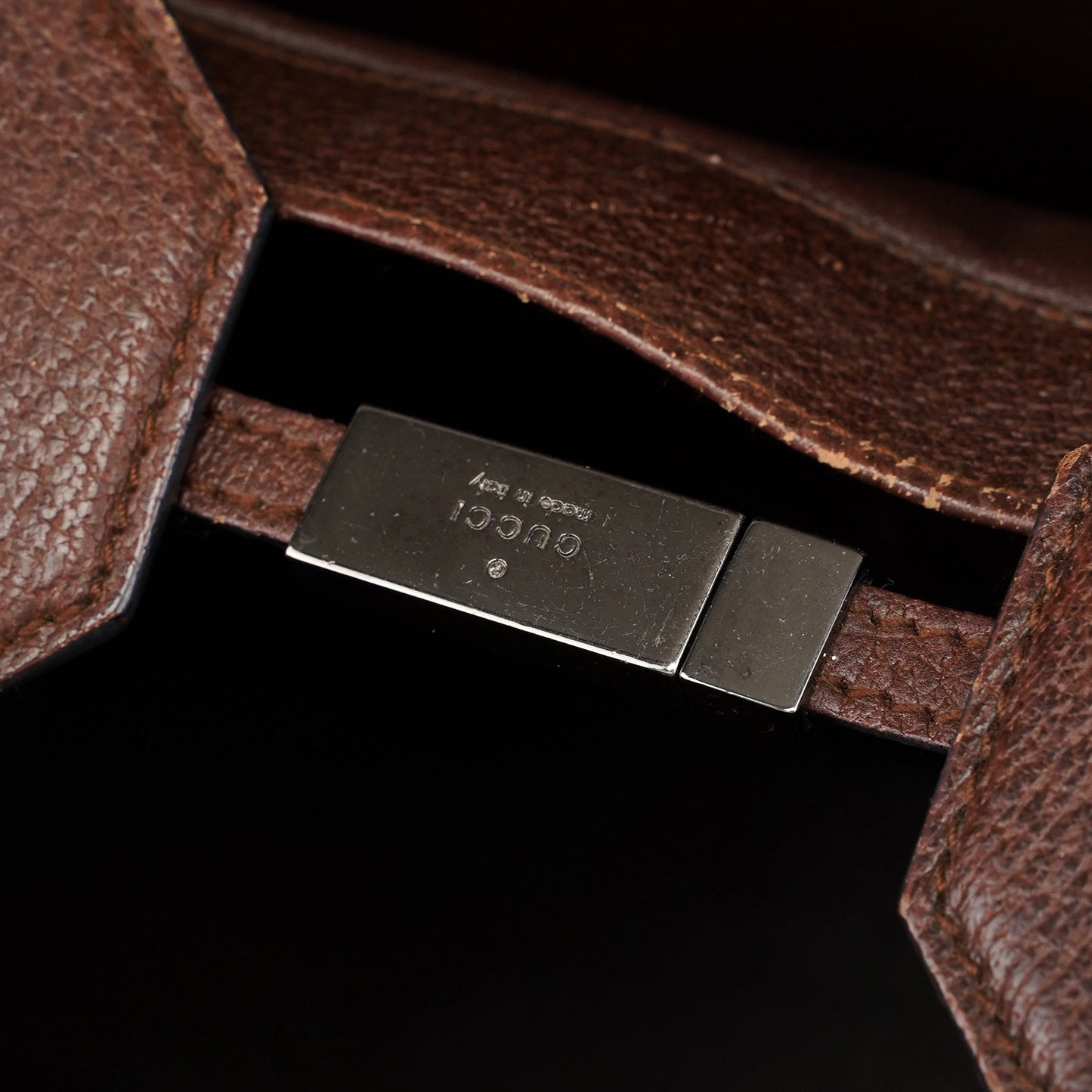 Brown Leather Bamboo 2-Way Tote