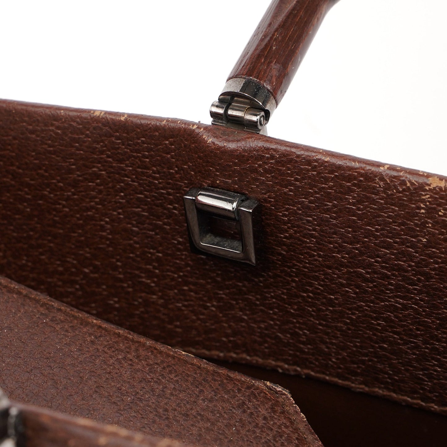 Brown Leather Bamboo 2-Way Tote