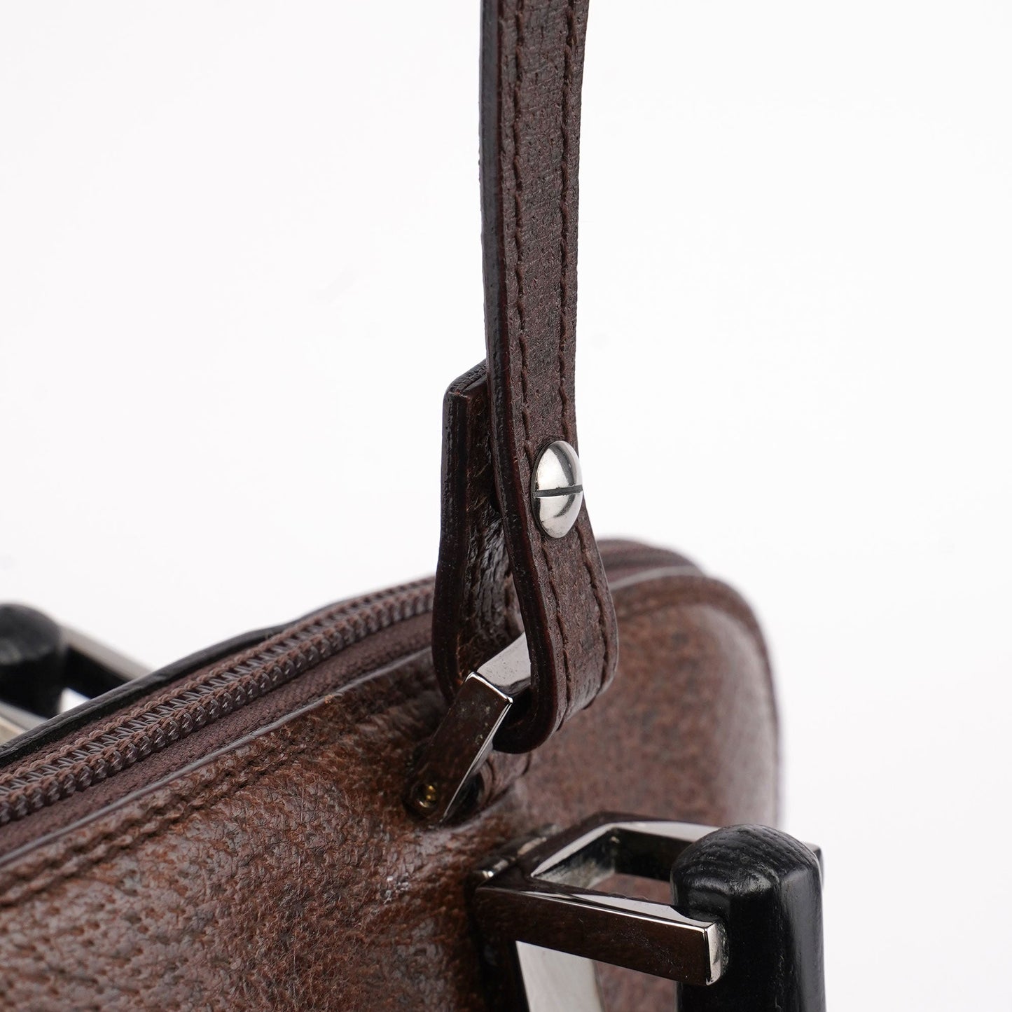 Brown Leather Bamboo 2-Way Tote