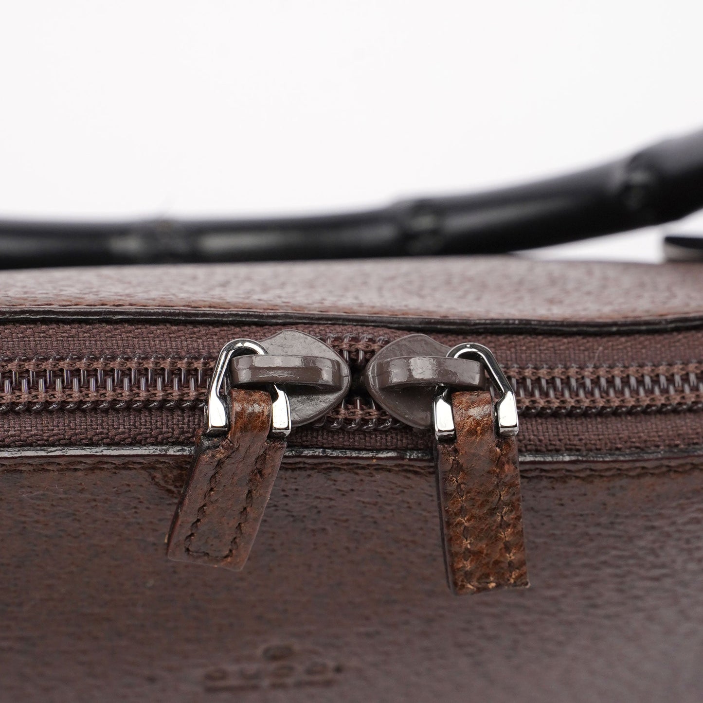 Brown Leather Bamboo 2-Way Tote