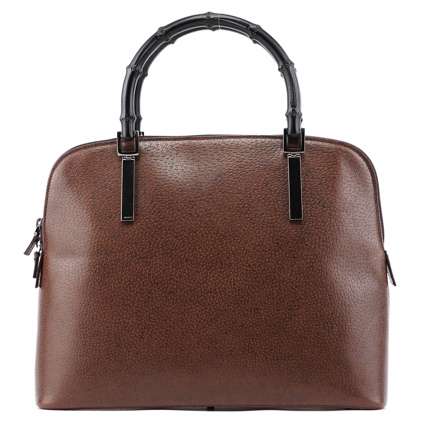 Brown Leather Bamboo 2-Way Tote