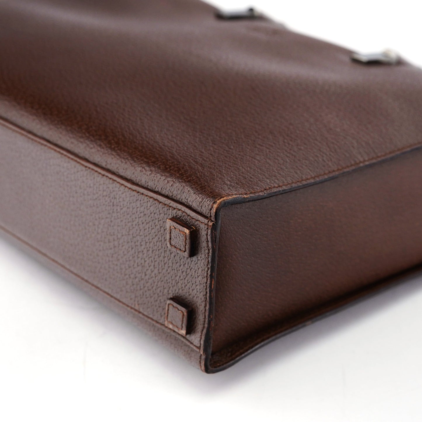 Brown Leather Bamboo 2-Way Tote Bag