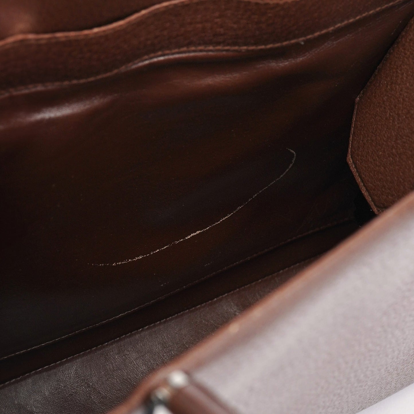 Brown Leather Bamboo 2-Way Tote Bag