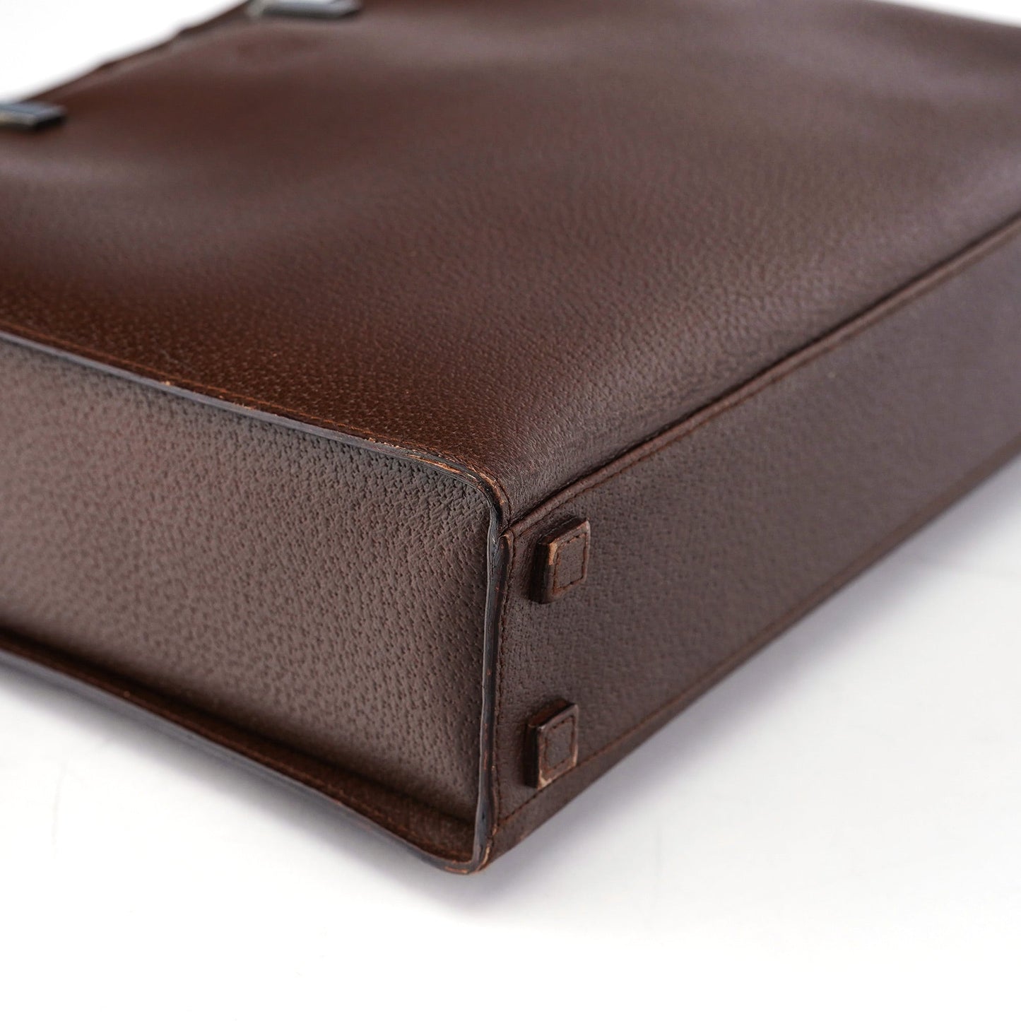 Brown Leather Bamboo 2-Way Tote Bag