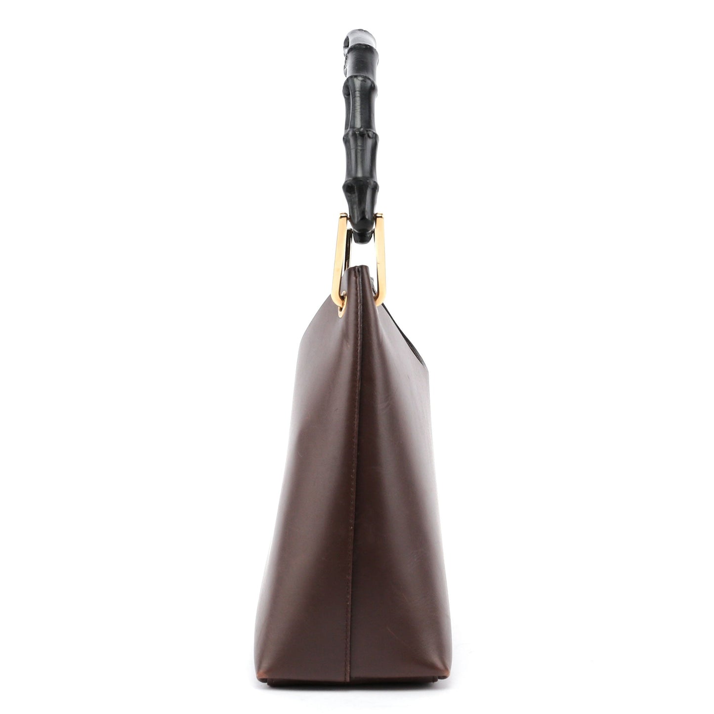 Brown Leather Bamboo Hobo Bag