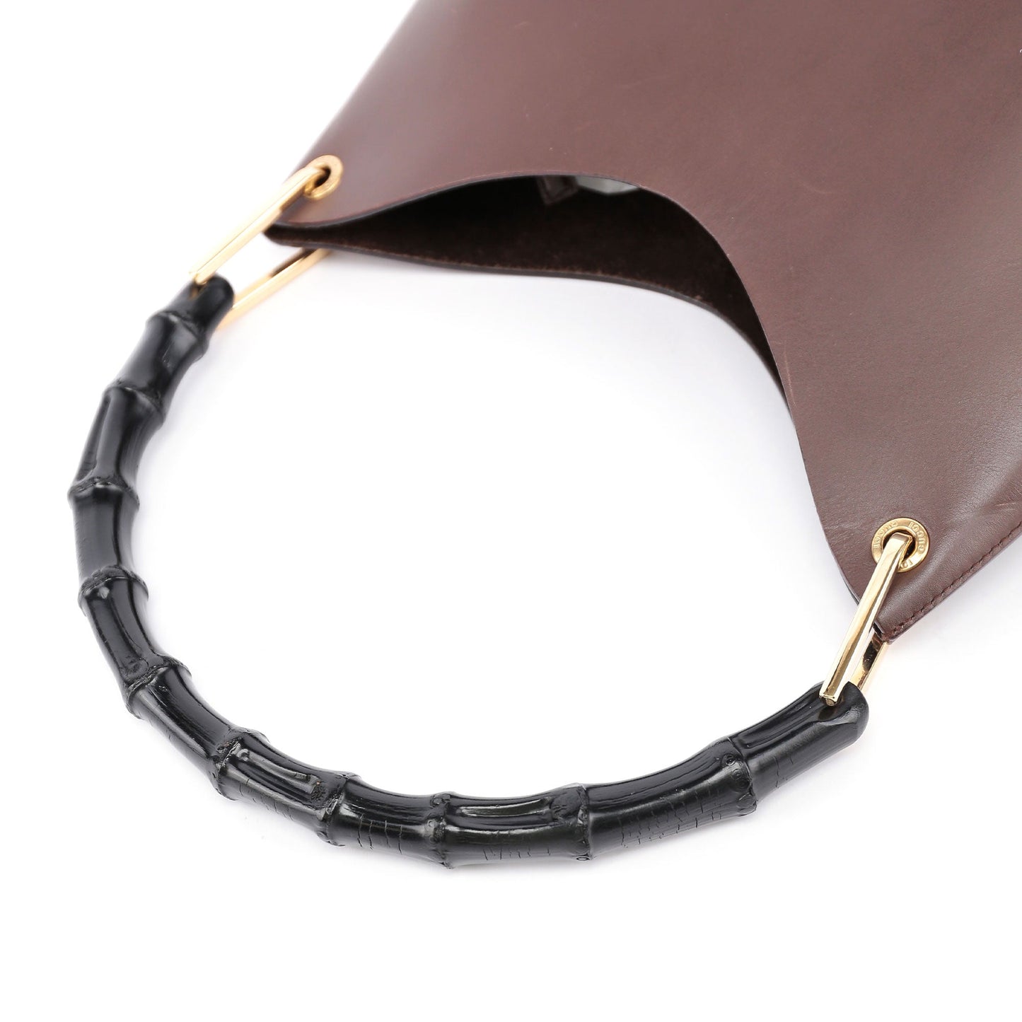 Brown Leather Bamboo Hobo Bag