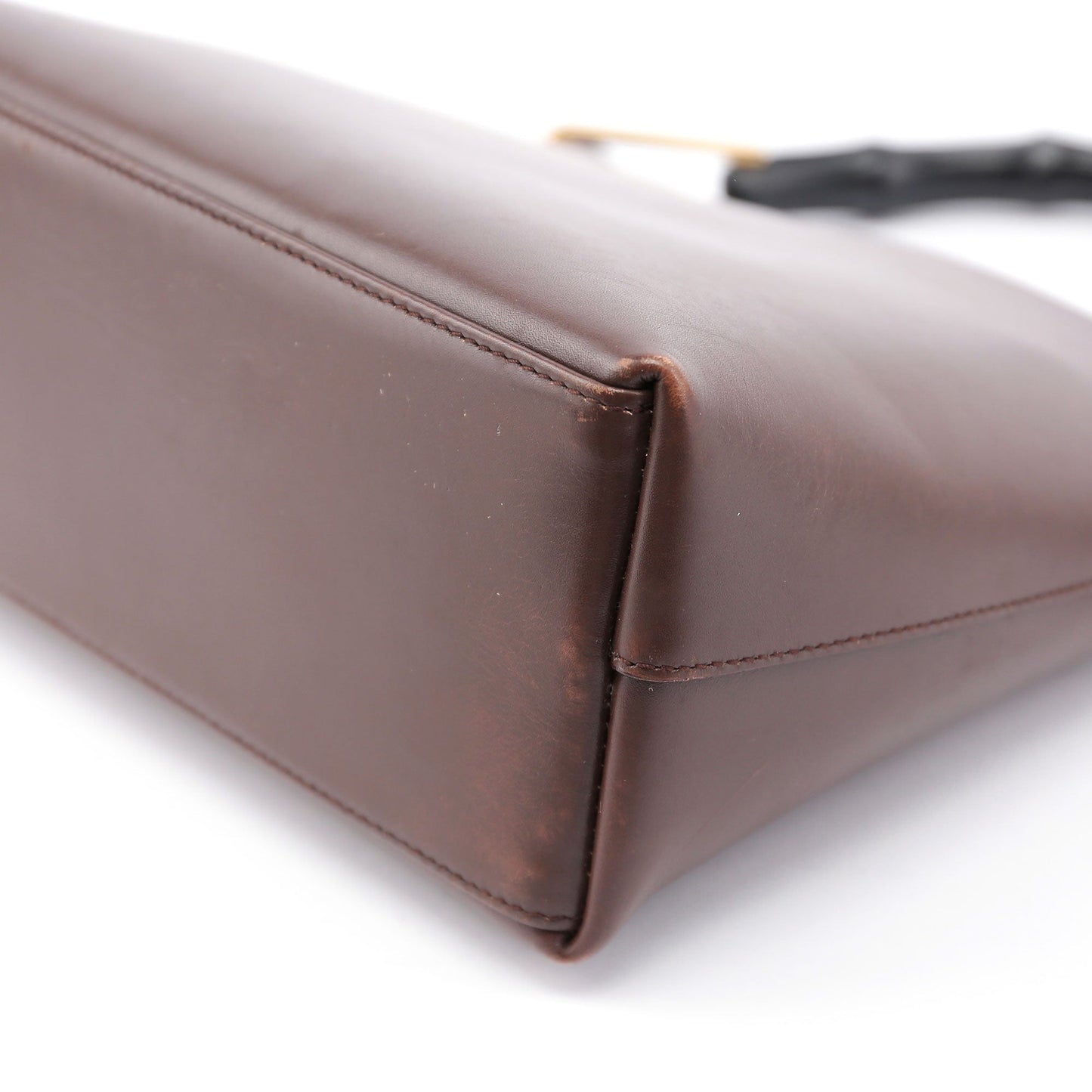 Brown Leather Bamboo Hobo Bag