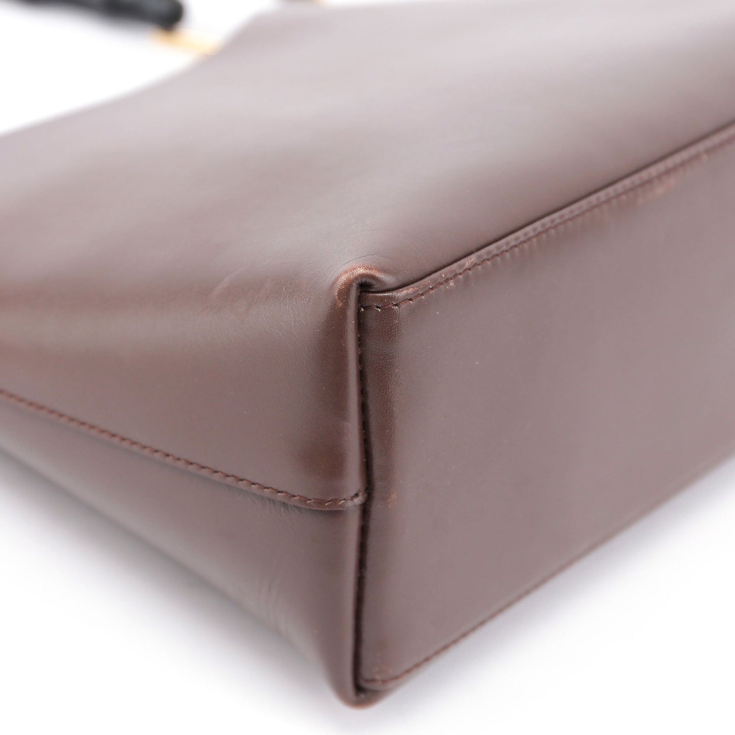 Brown Leather Bamboo Hobo Bag