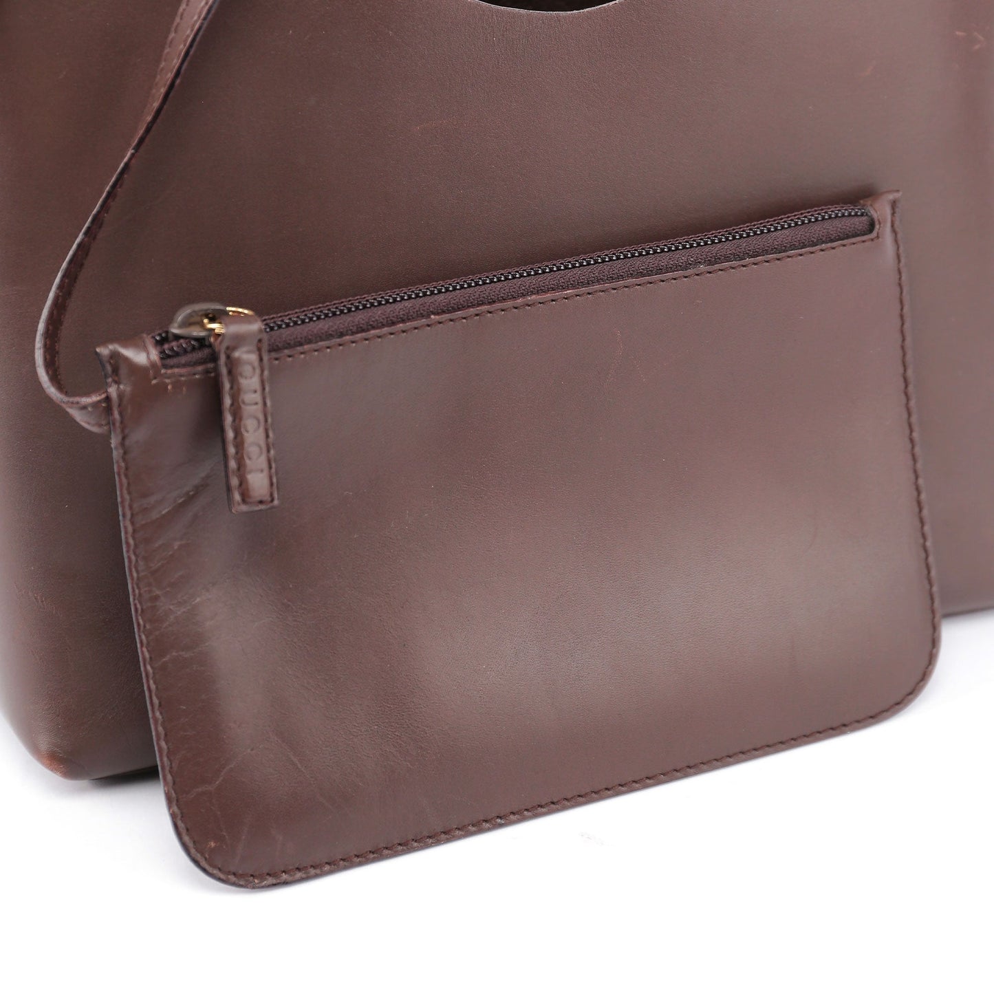 Brown Leather Bamboo Hobo Bag