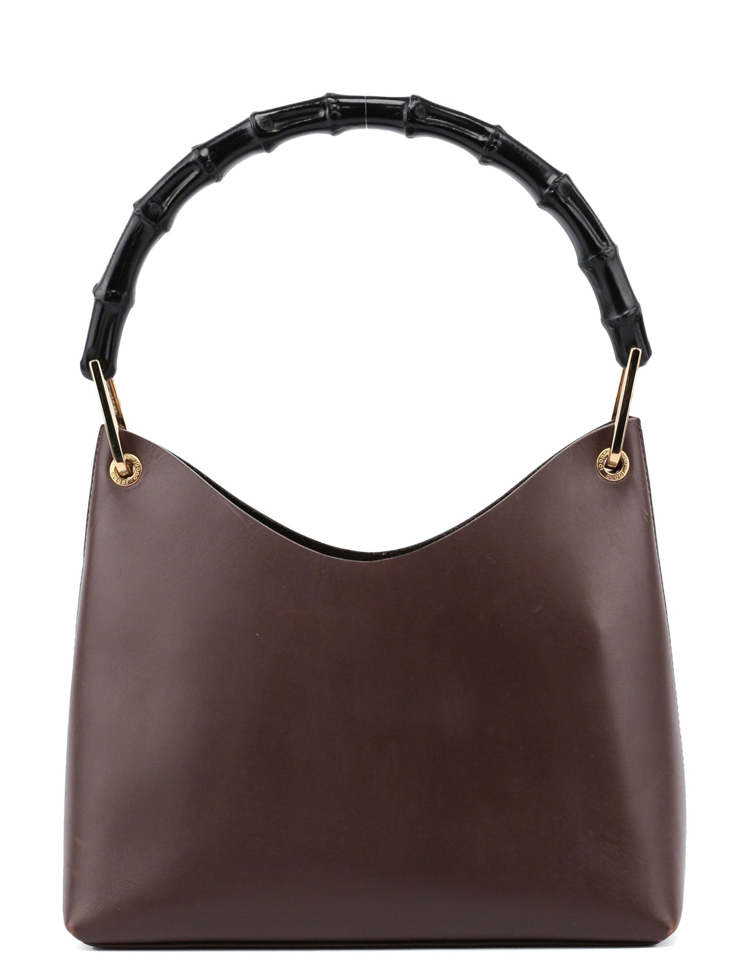Brown Leather Bamboo Hobo Bag