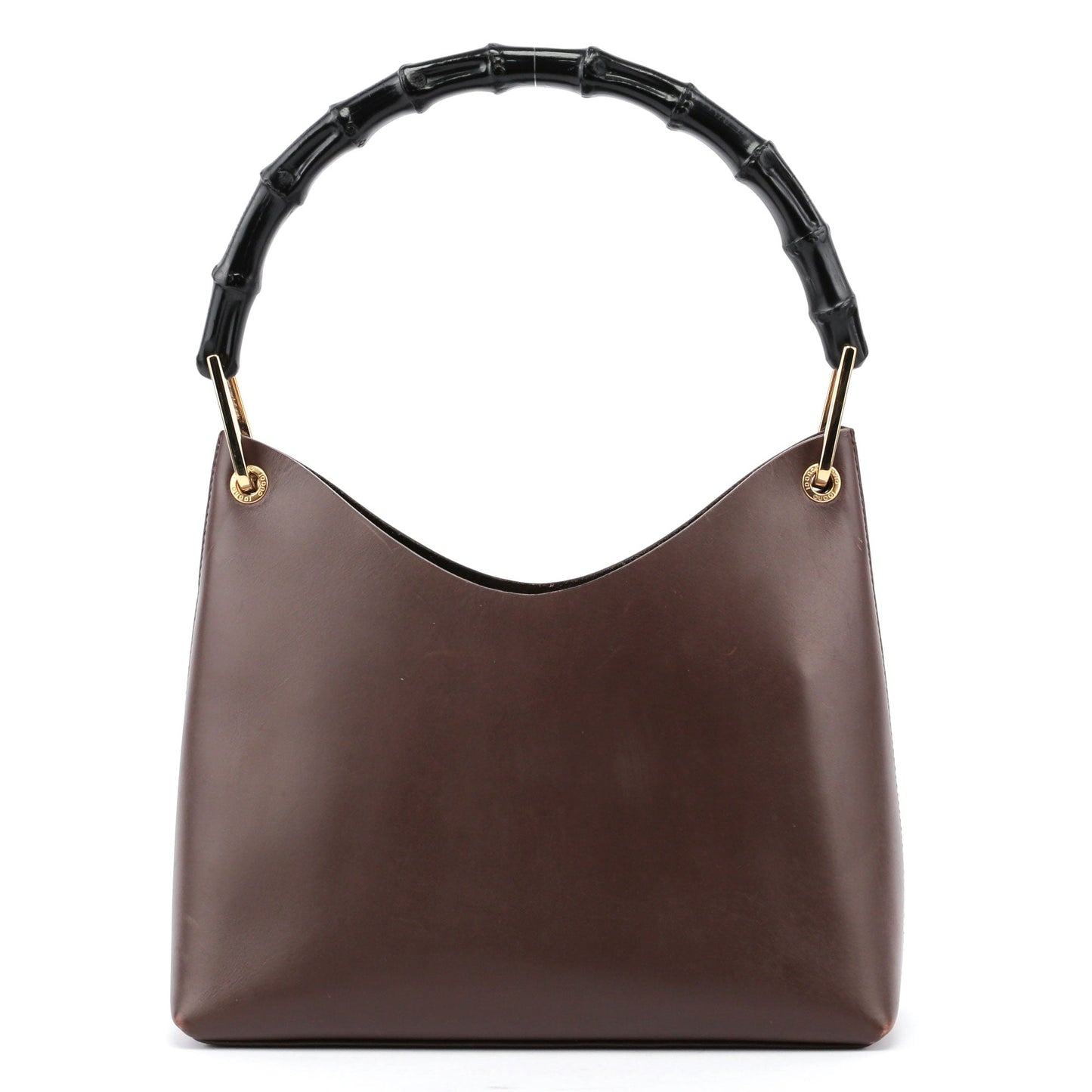 Brown Leather Bamboo Hobo Bag