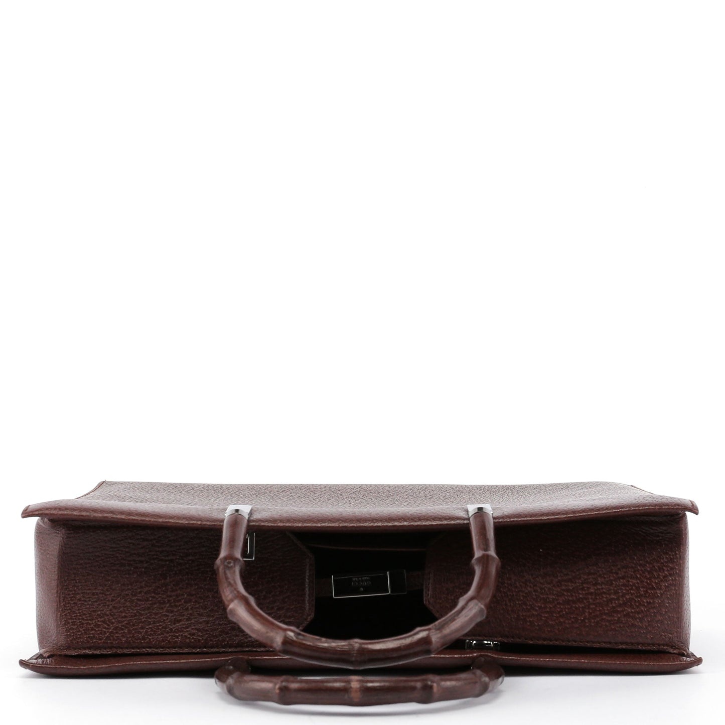 Brown Leather Bamboo Tote