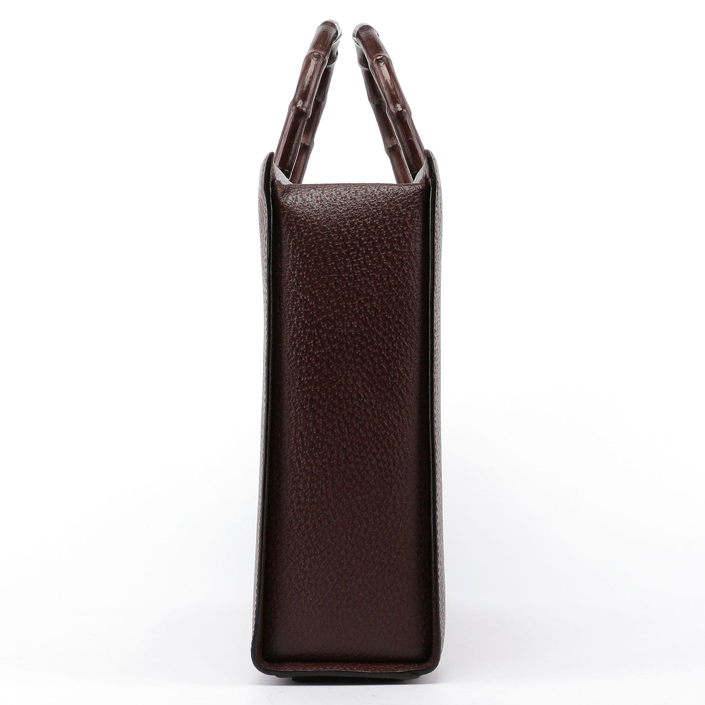 Brown Leather Bamboo Tote
