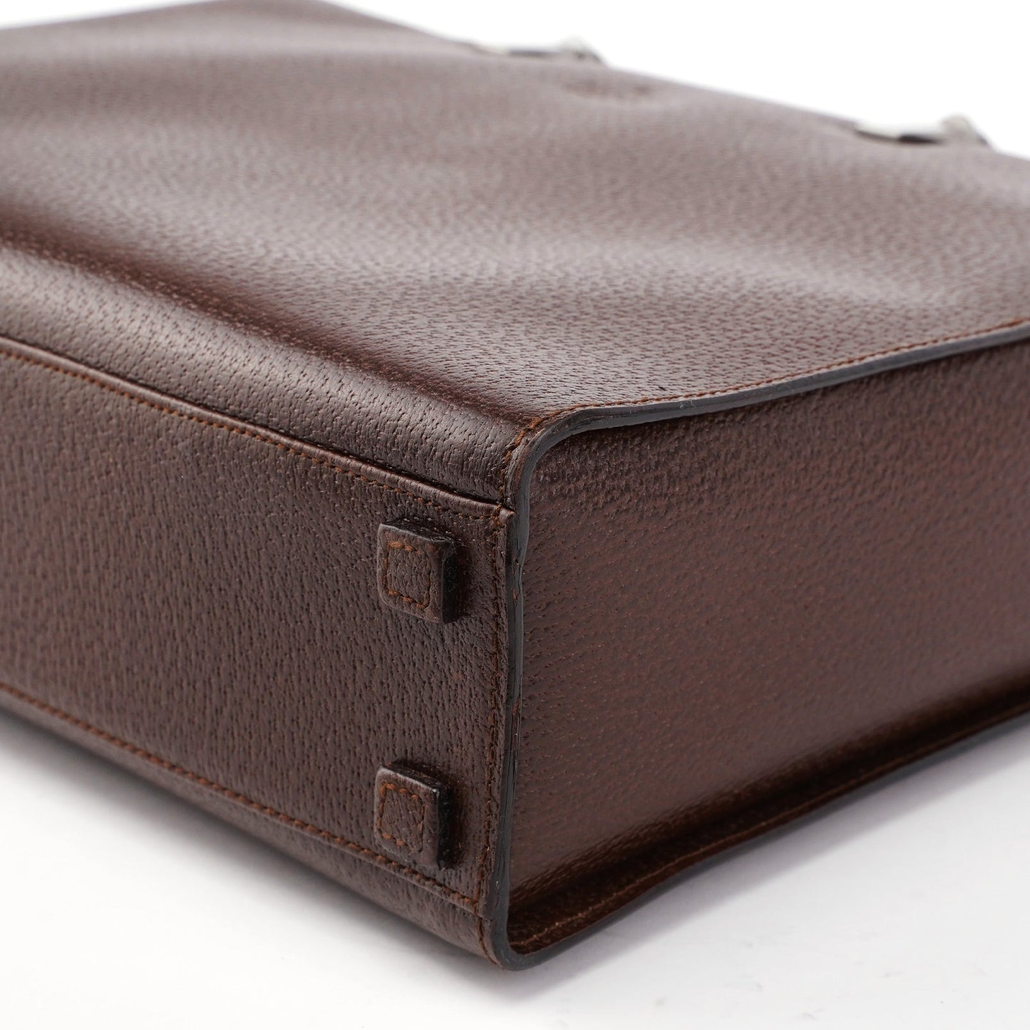 Brown Leather Bamboo Tote