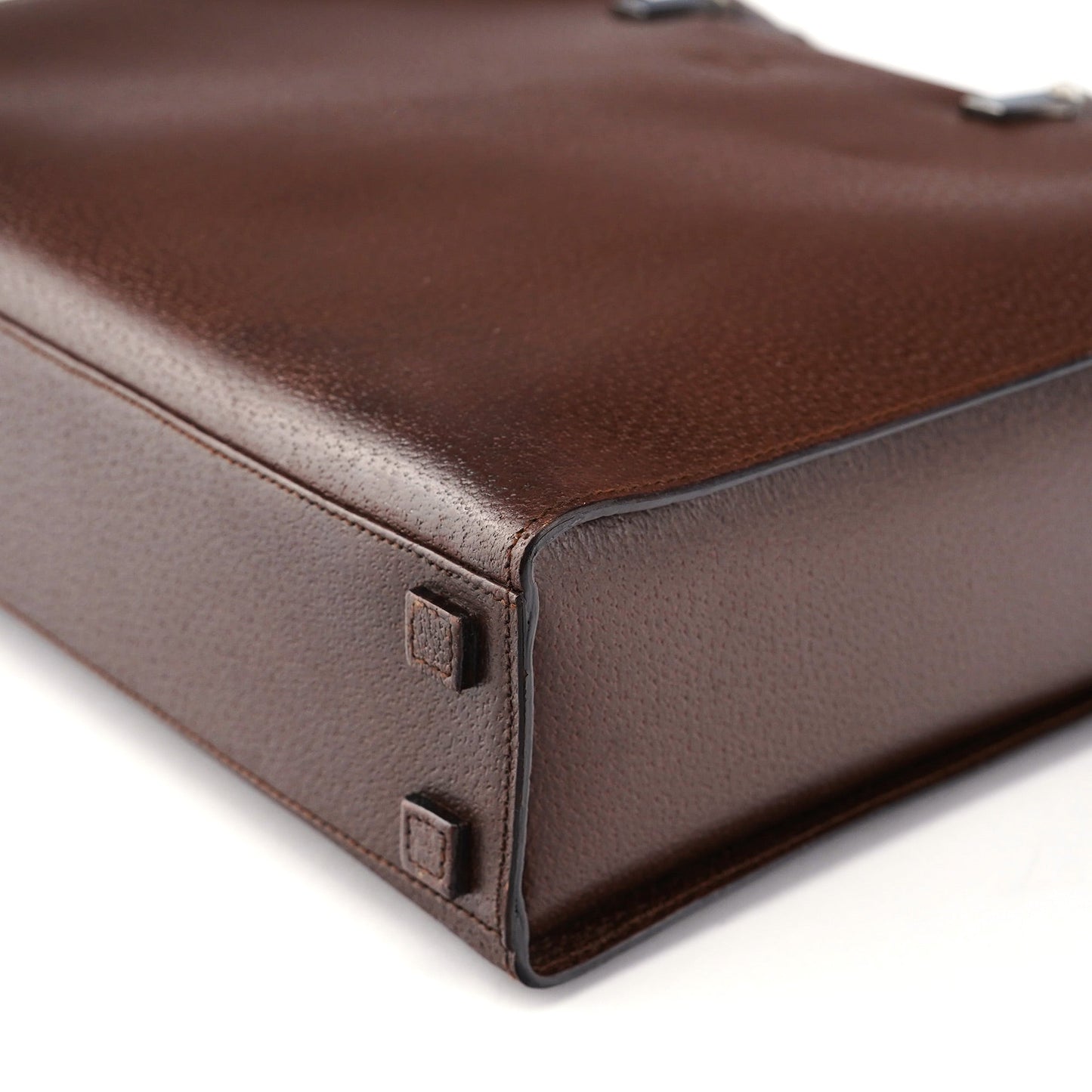 Brown Leather Bamboo Tote Bag