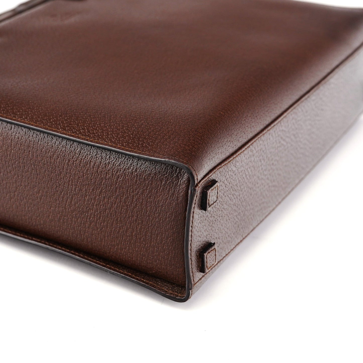 Brown Leather Bamboo Tote Bag