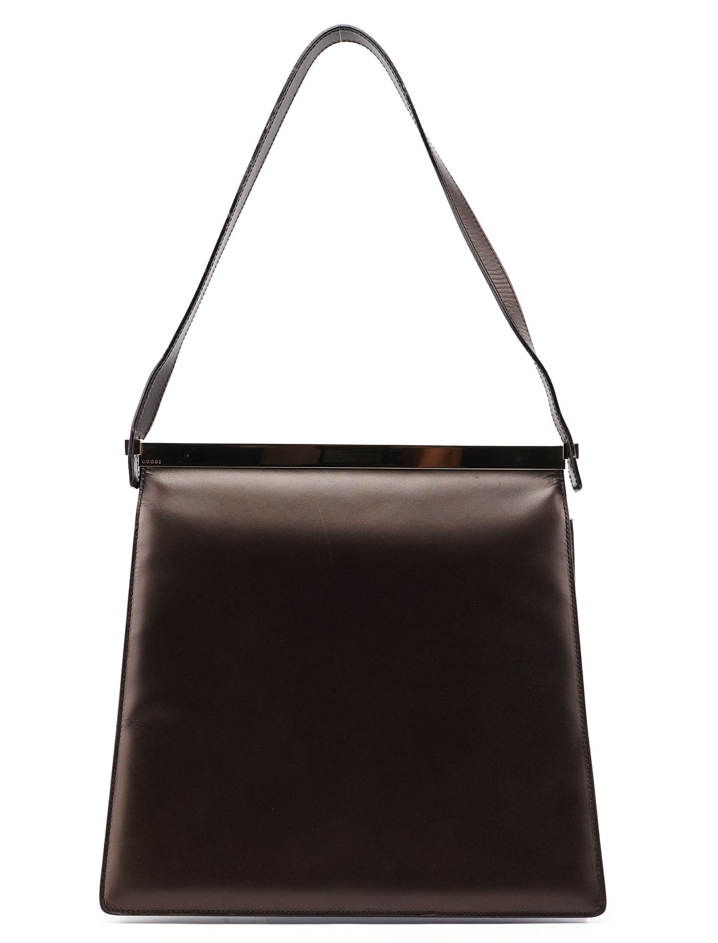 Brown Leather Flap Shoulder Bag