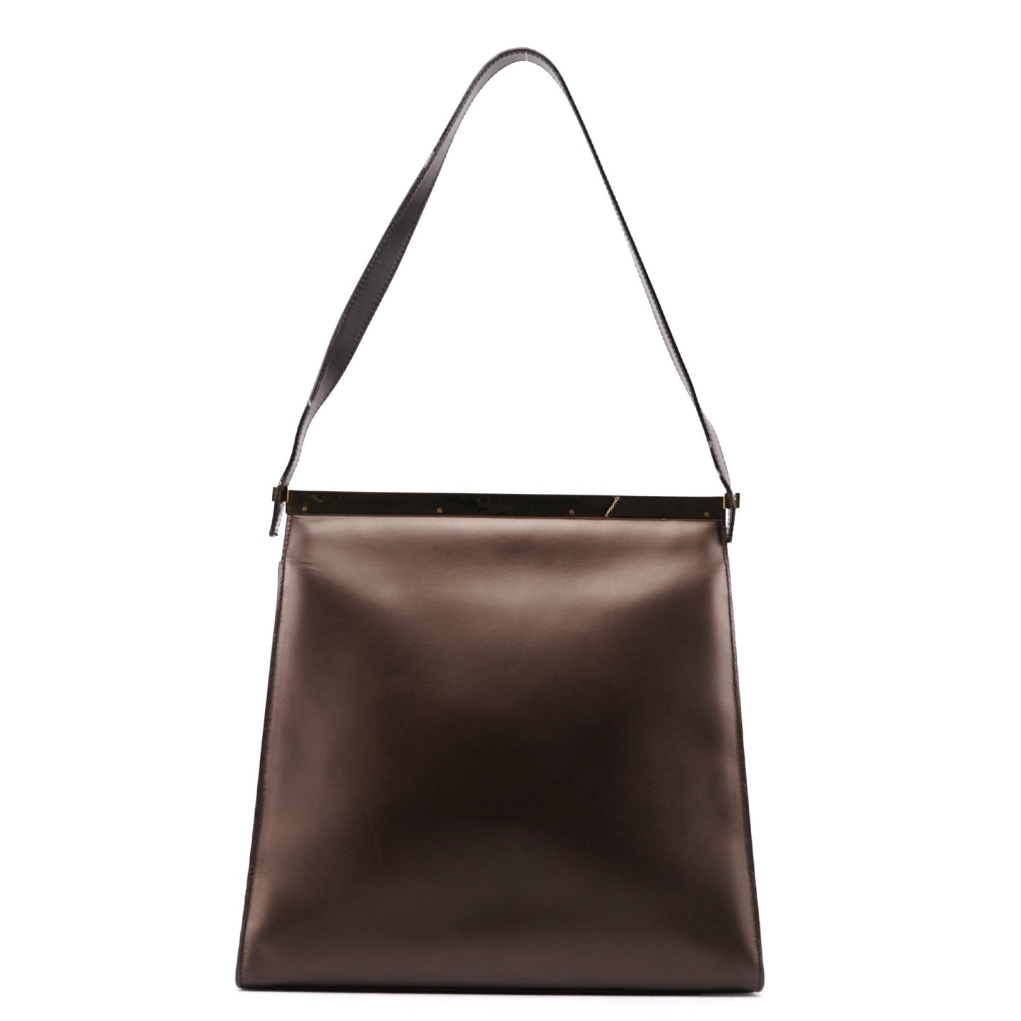 Brown Leather Flap Shoulder Bag