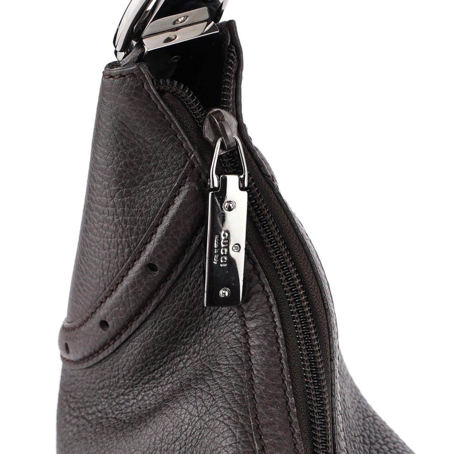 Brown Leather Hobo Shoulder Bag