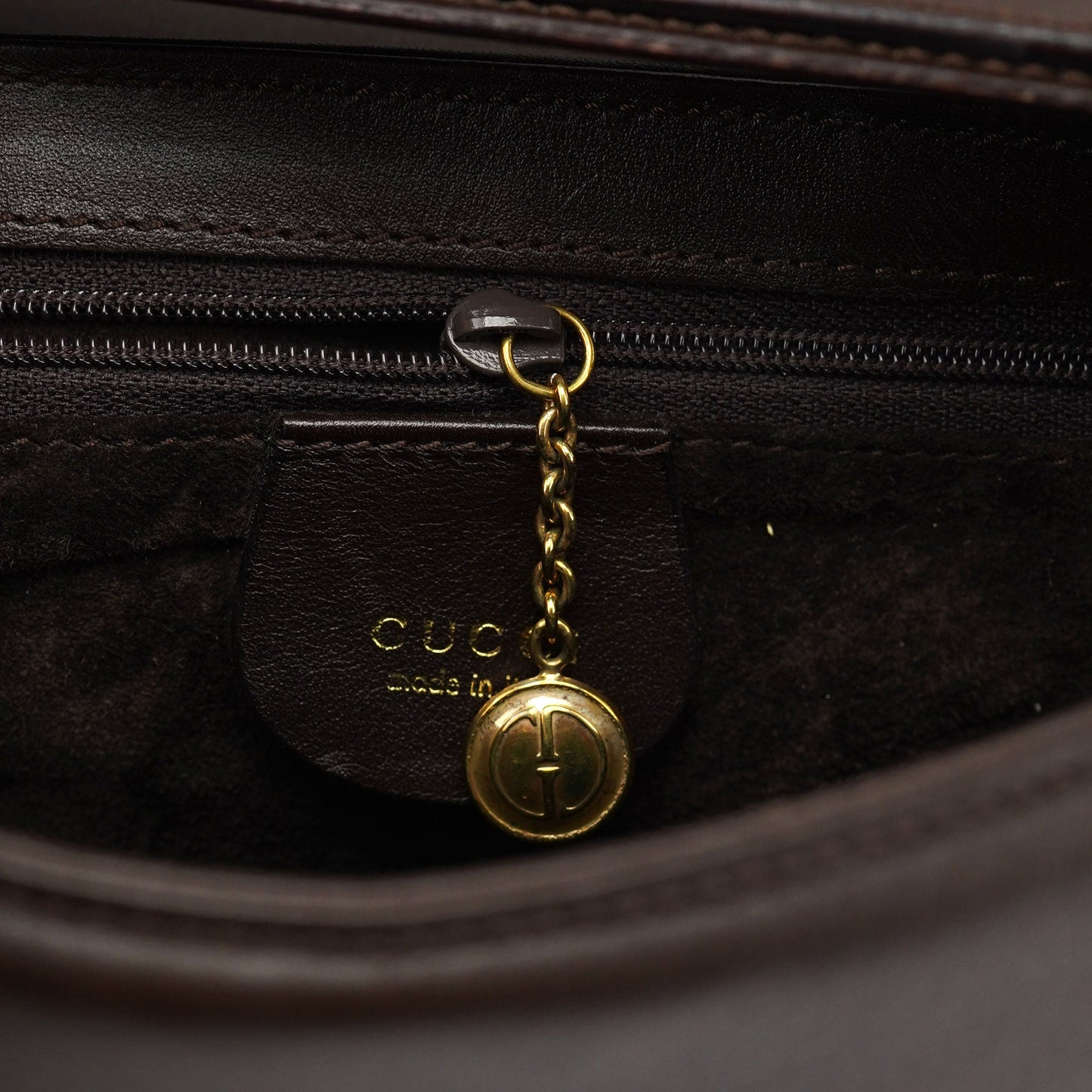 Brown Leather Square G Flap Shoulder Bag