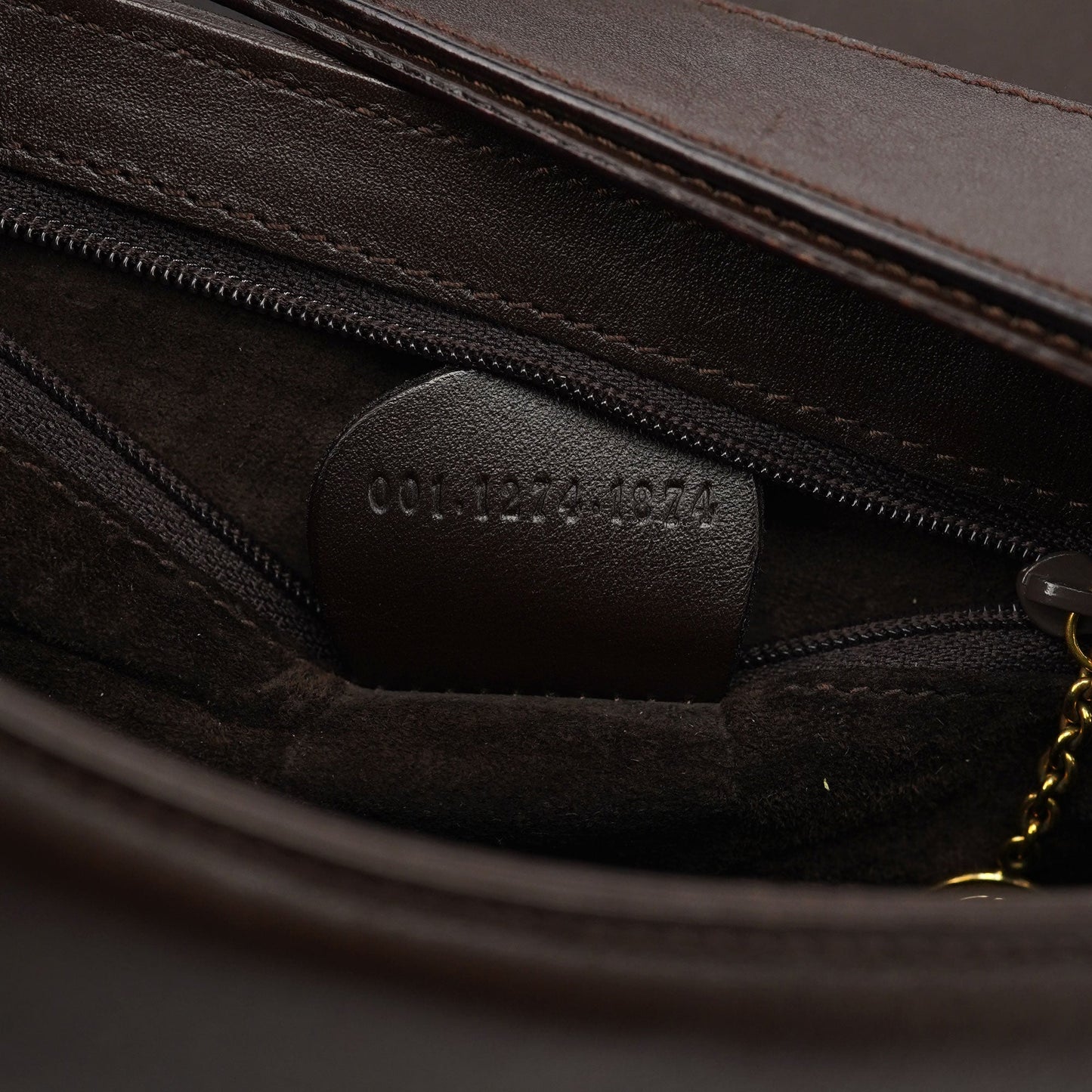 Brown Leather Square G Flap Shoulder Bag