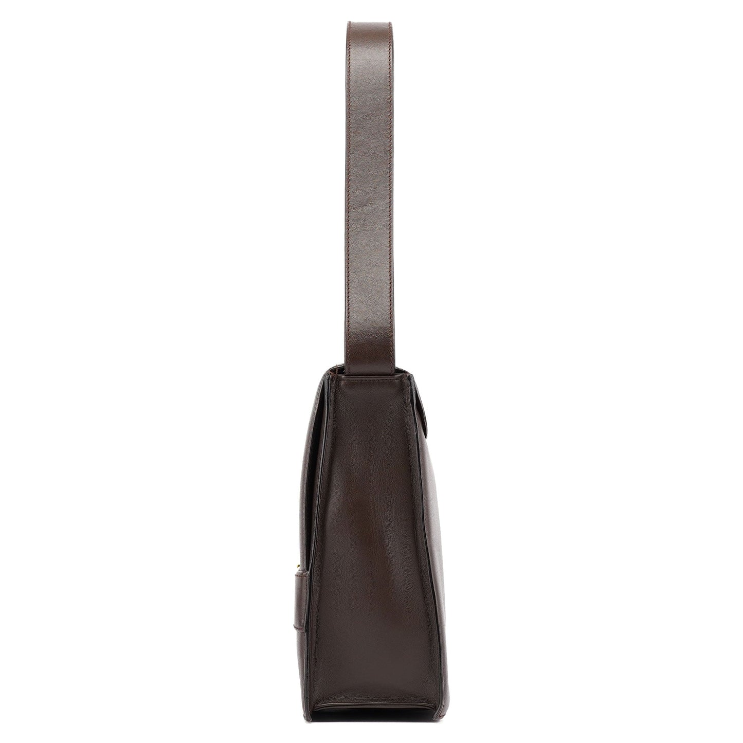 Brown Leather Square G Flap Shoulder Bag