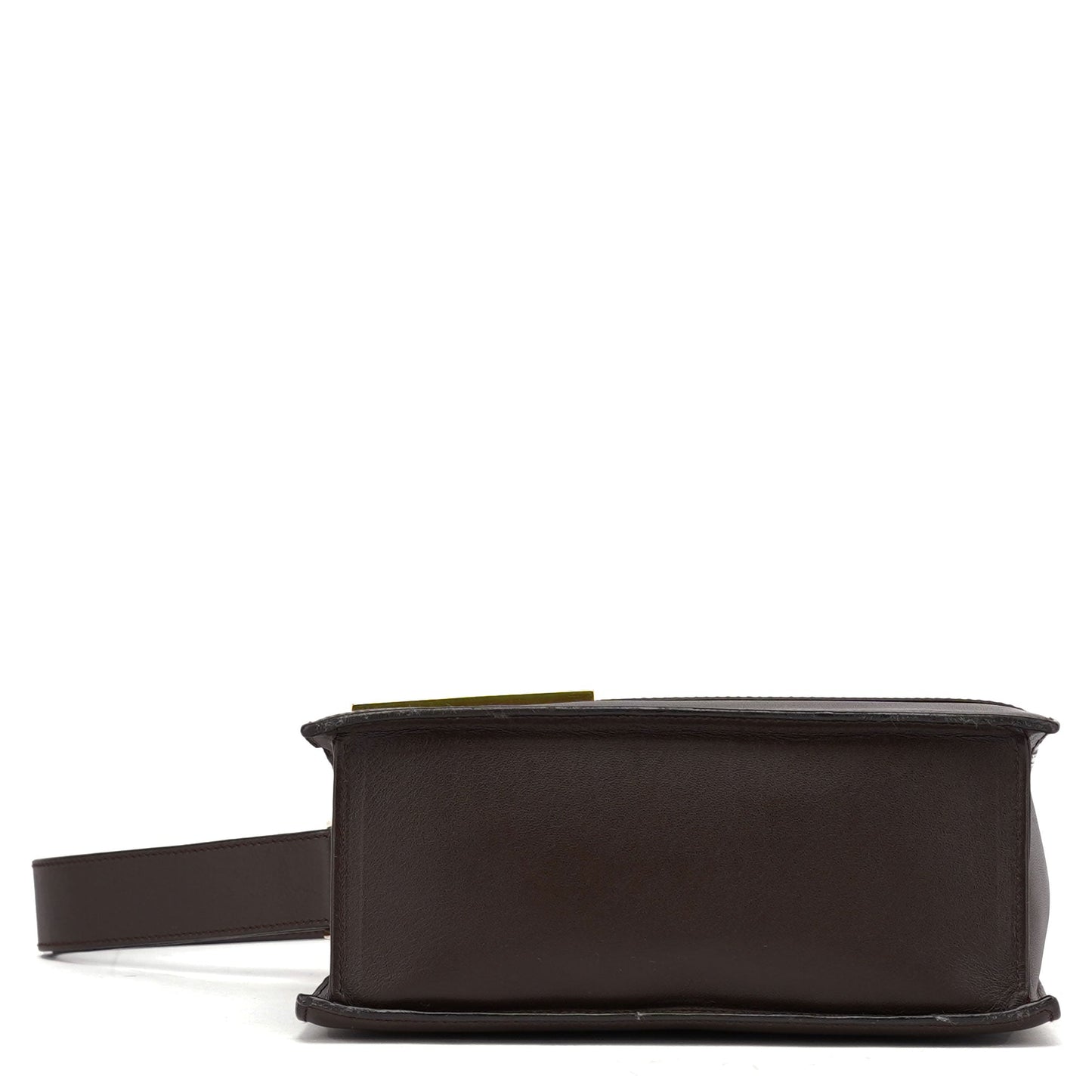 Brown Leather Square G Flap Shoulder Bag