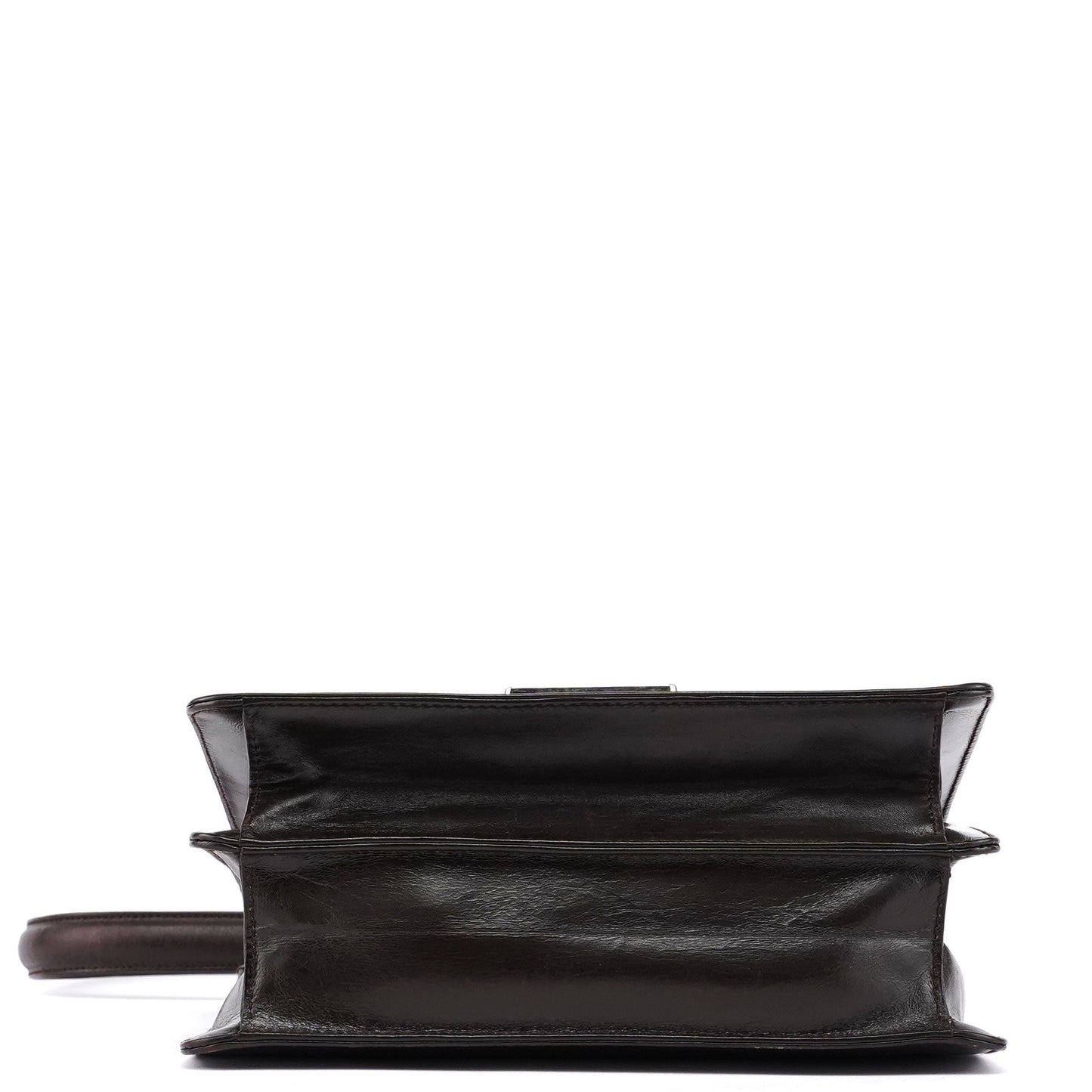 Brown Leather Square G Shoulder Bag