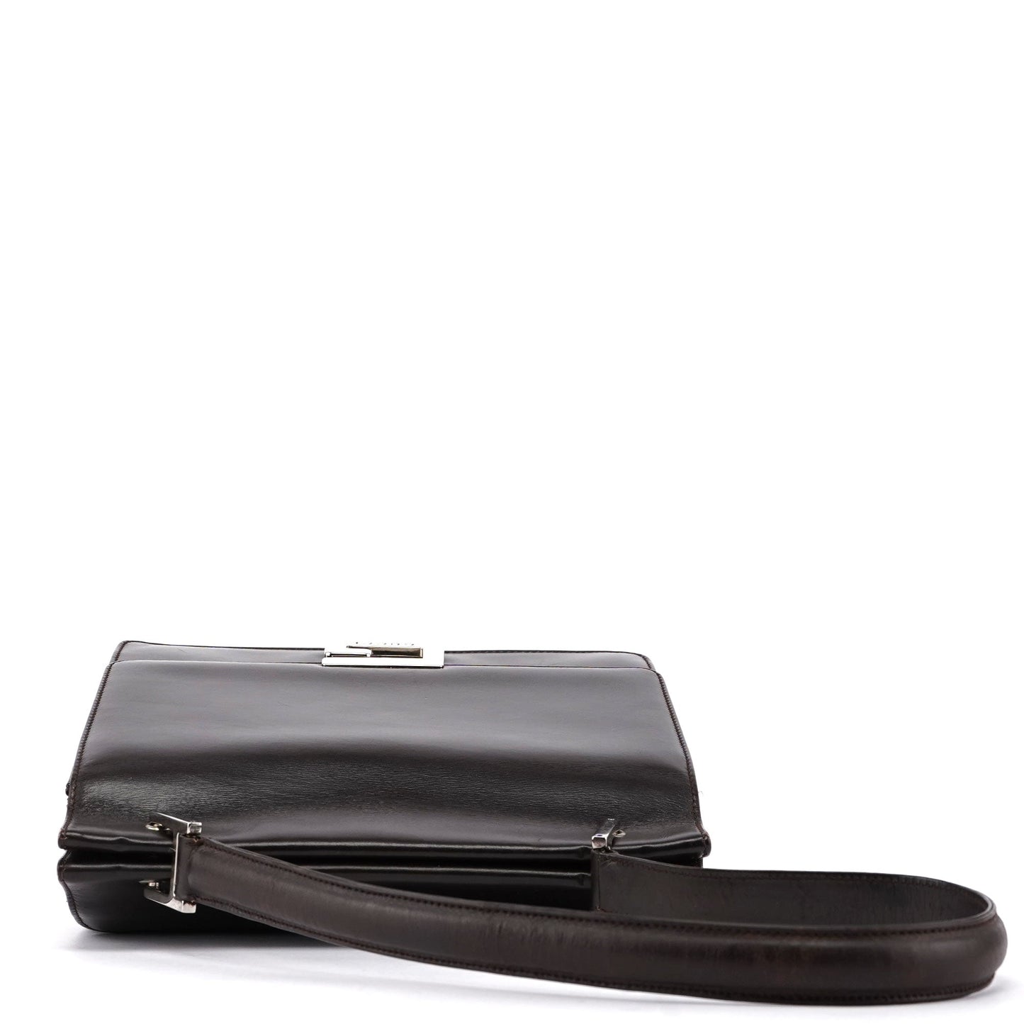 Brown Leather Square G Shoulder Bag