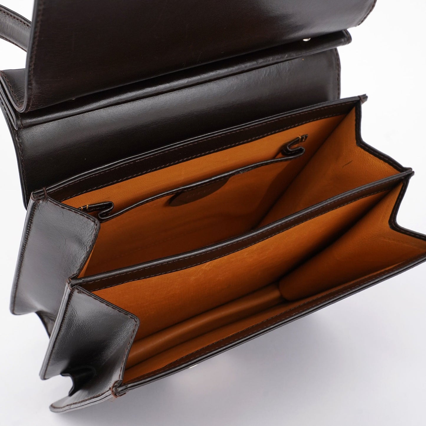 Brown Leather Square G Shoulder Bag