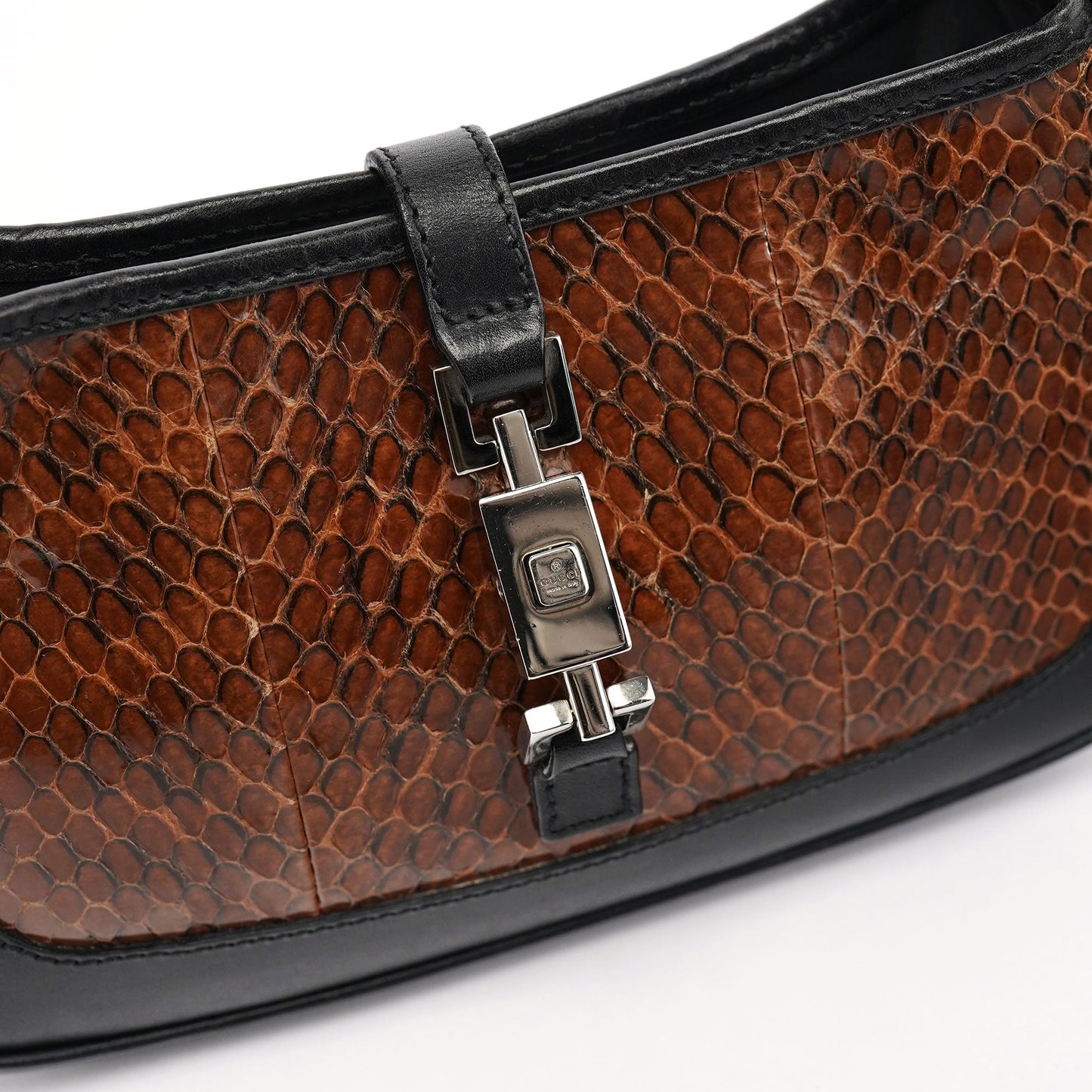 Brown Python Jackie Shoulder Bag