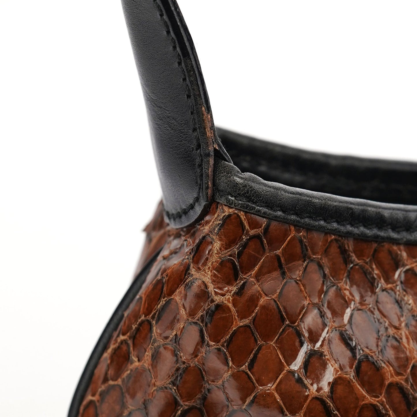 Brown Python Jackie Shoulder Bag