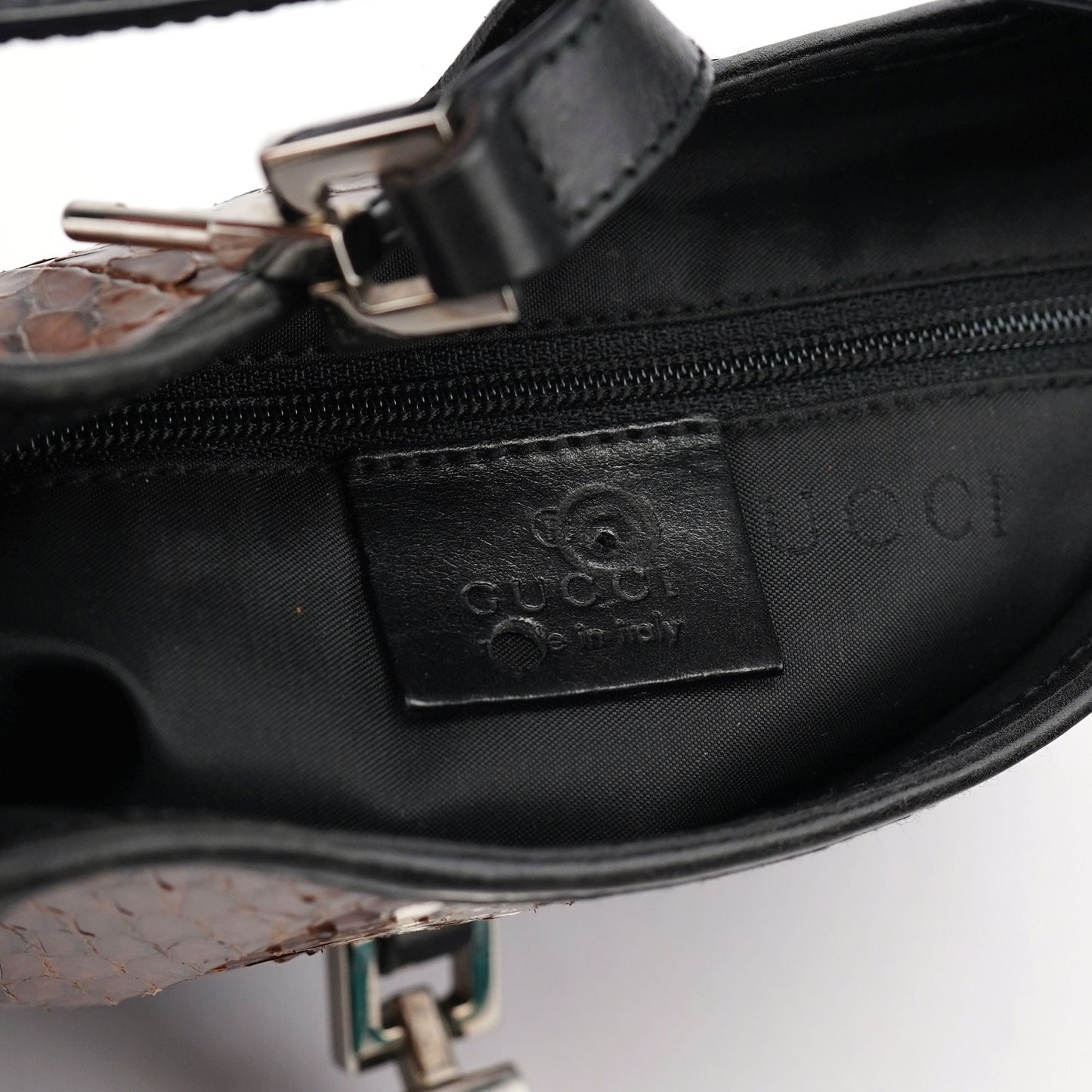 Brown Python Jackie Shoulder Bag