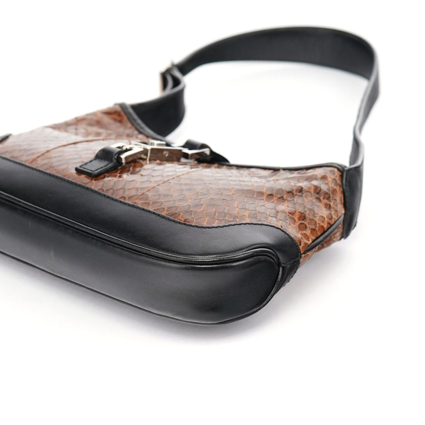 Brown Python Jackie Shoulder Bag