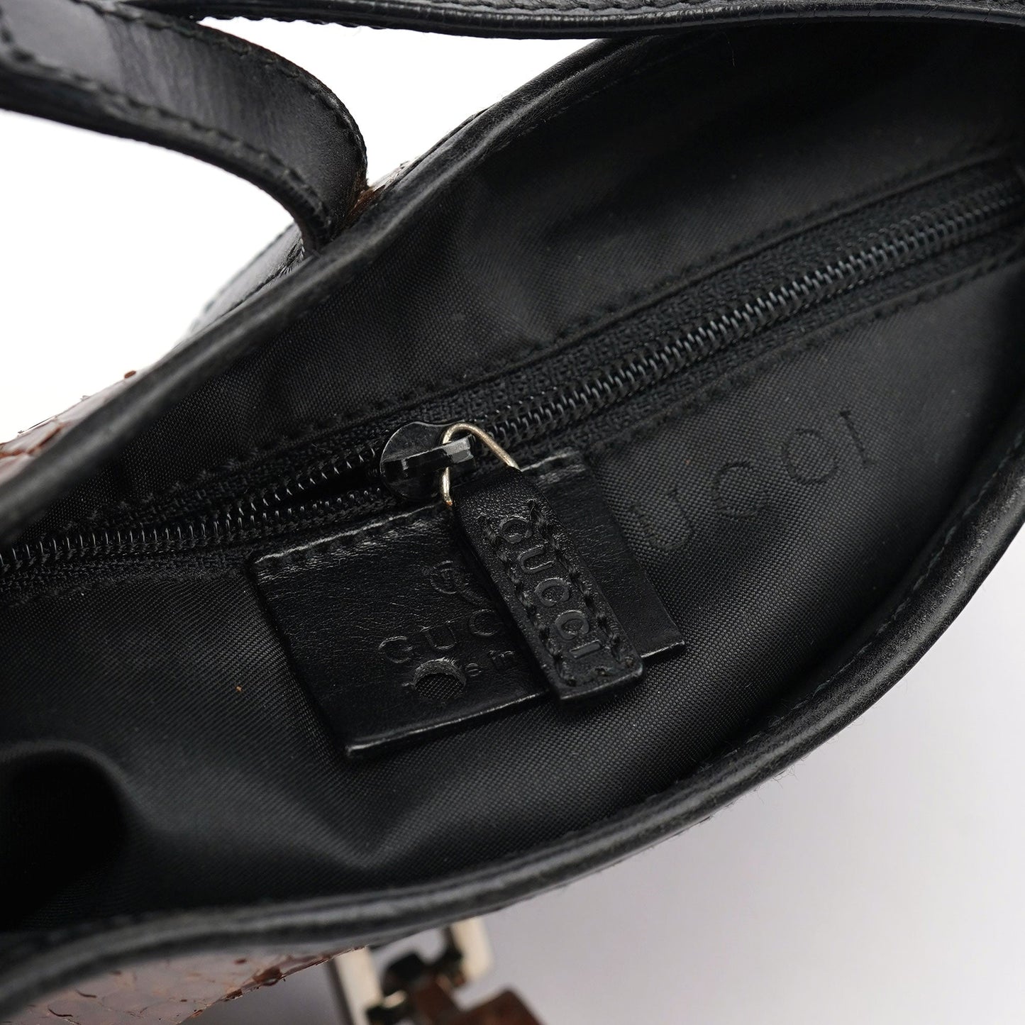 Brown Python Jackie Shoulder Bag