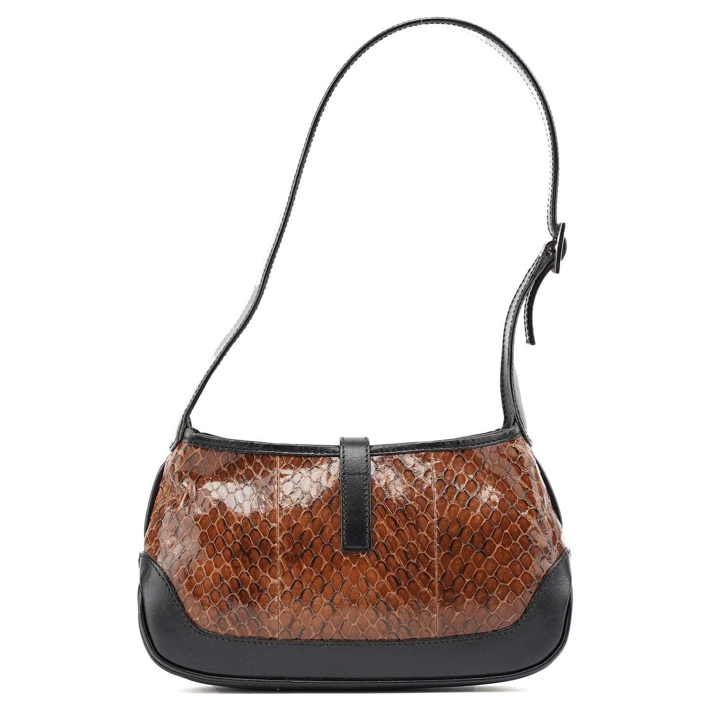 Brown Python Jackie Shoulder Bag