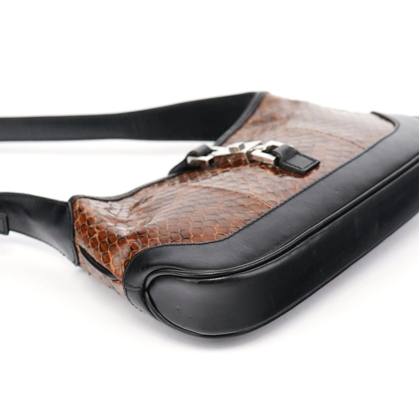 Brown Python Jackie Shoulder Bag