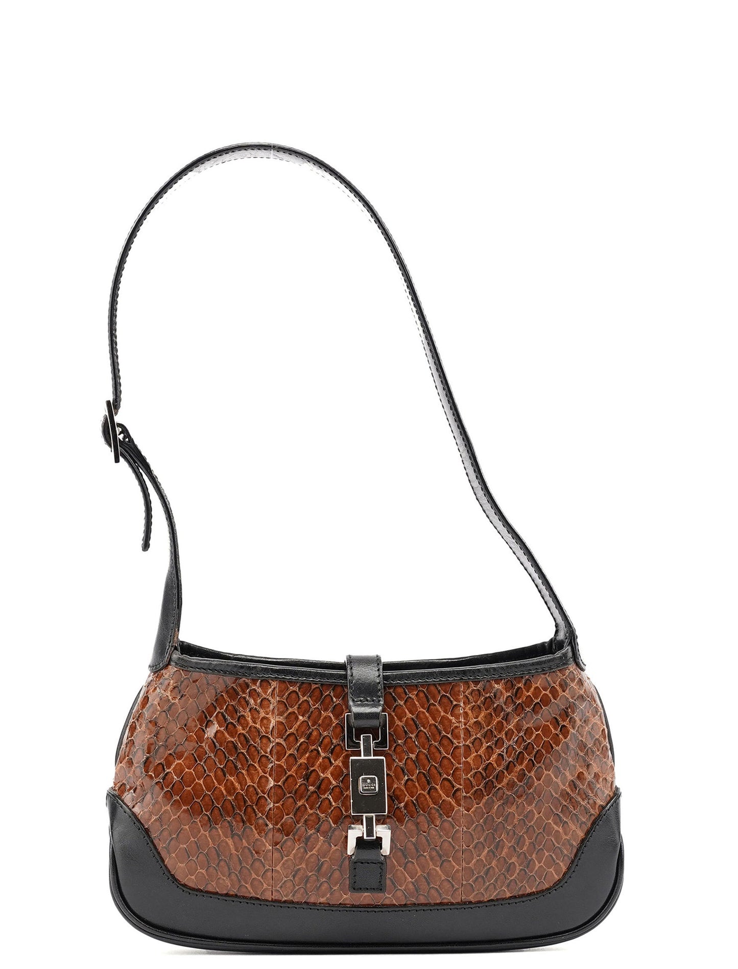 Brown Python Jackie Shoulder Bag