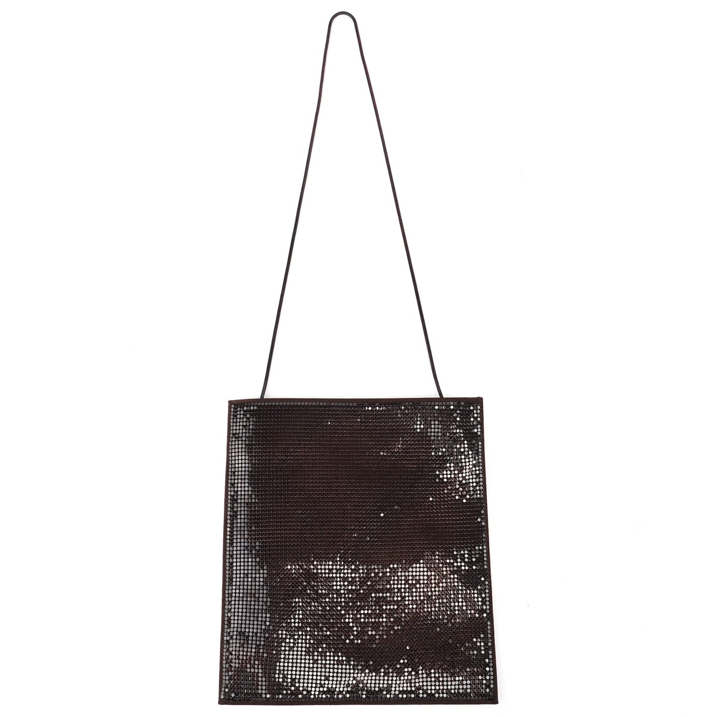 Brown Sequin Chain Shoulder Bag