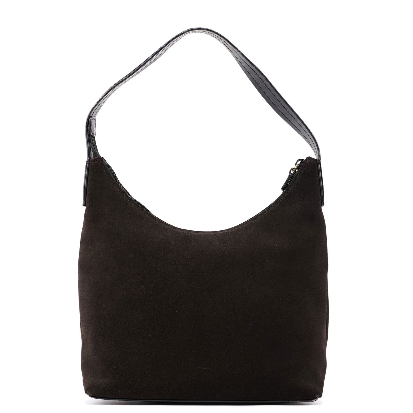 Brown Suede Hobo Shoulder Bag