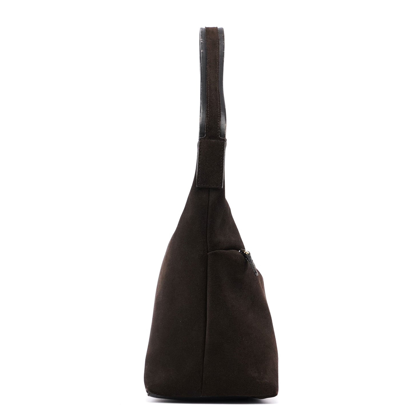 Brown Suede Hobo Shoulder Bag