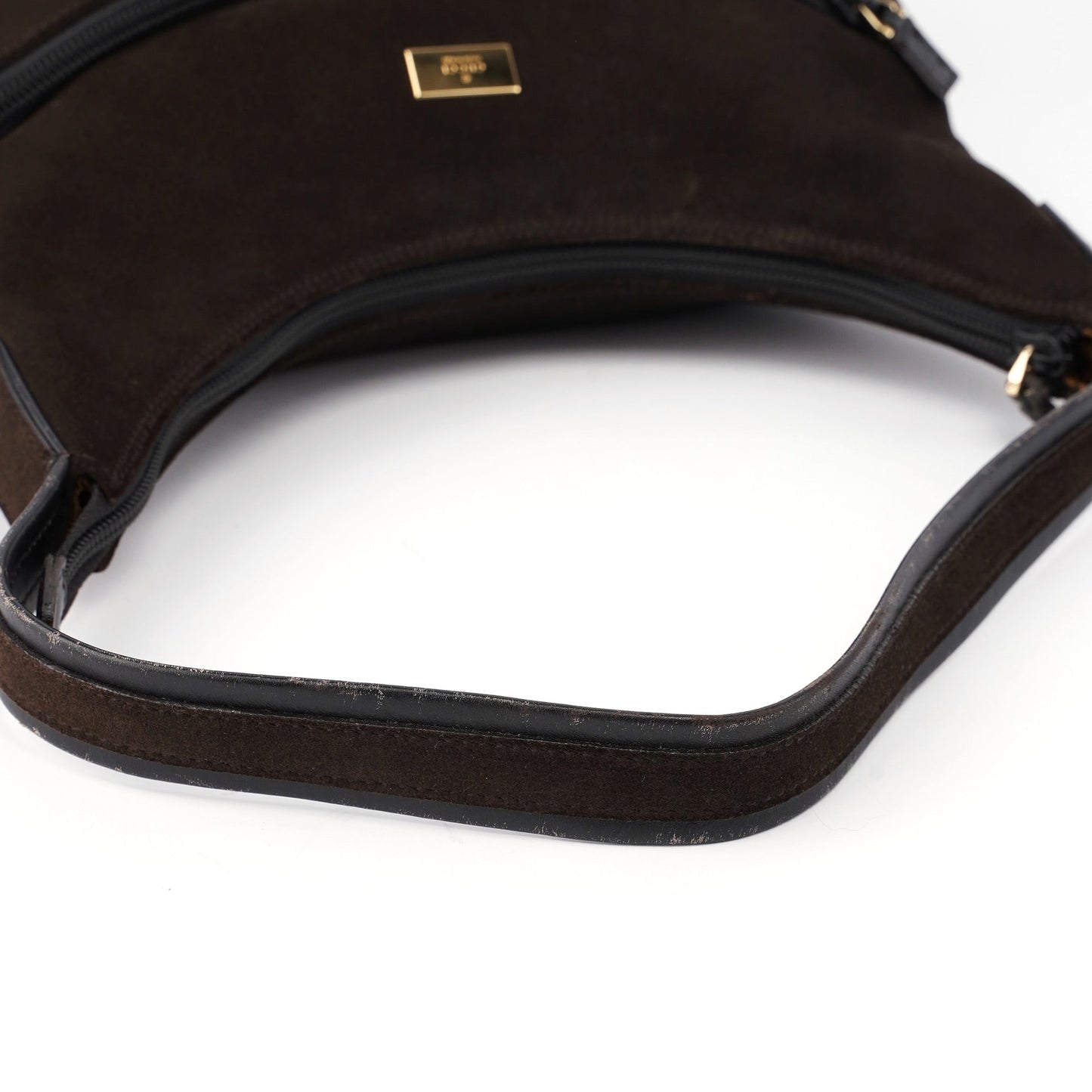 Brown Suede Hobo Shoulder Bag