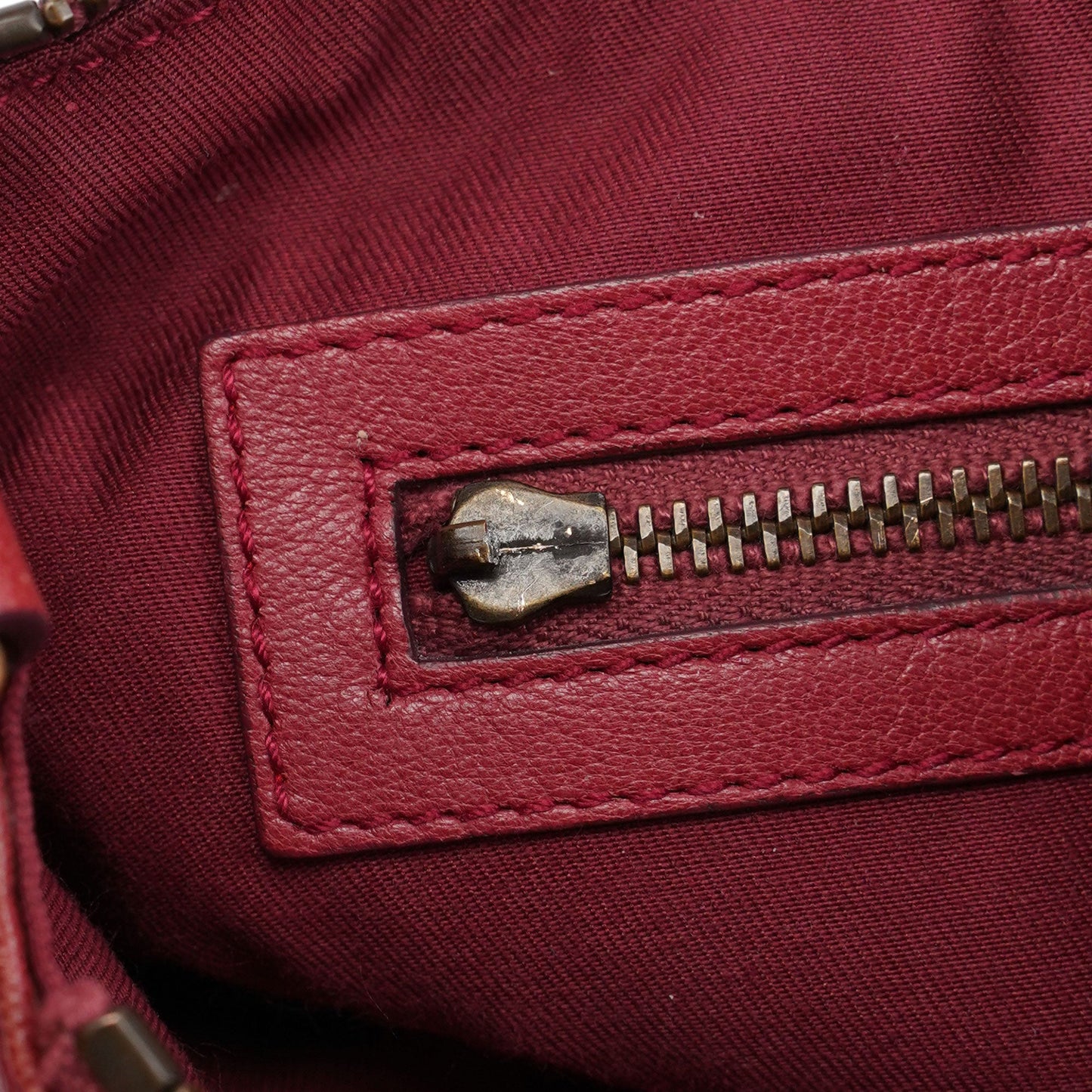 Burgundy Leather Stud GG Shoulder Bag