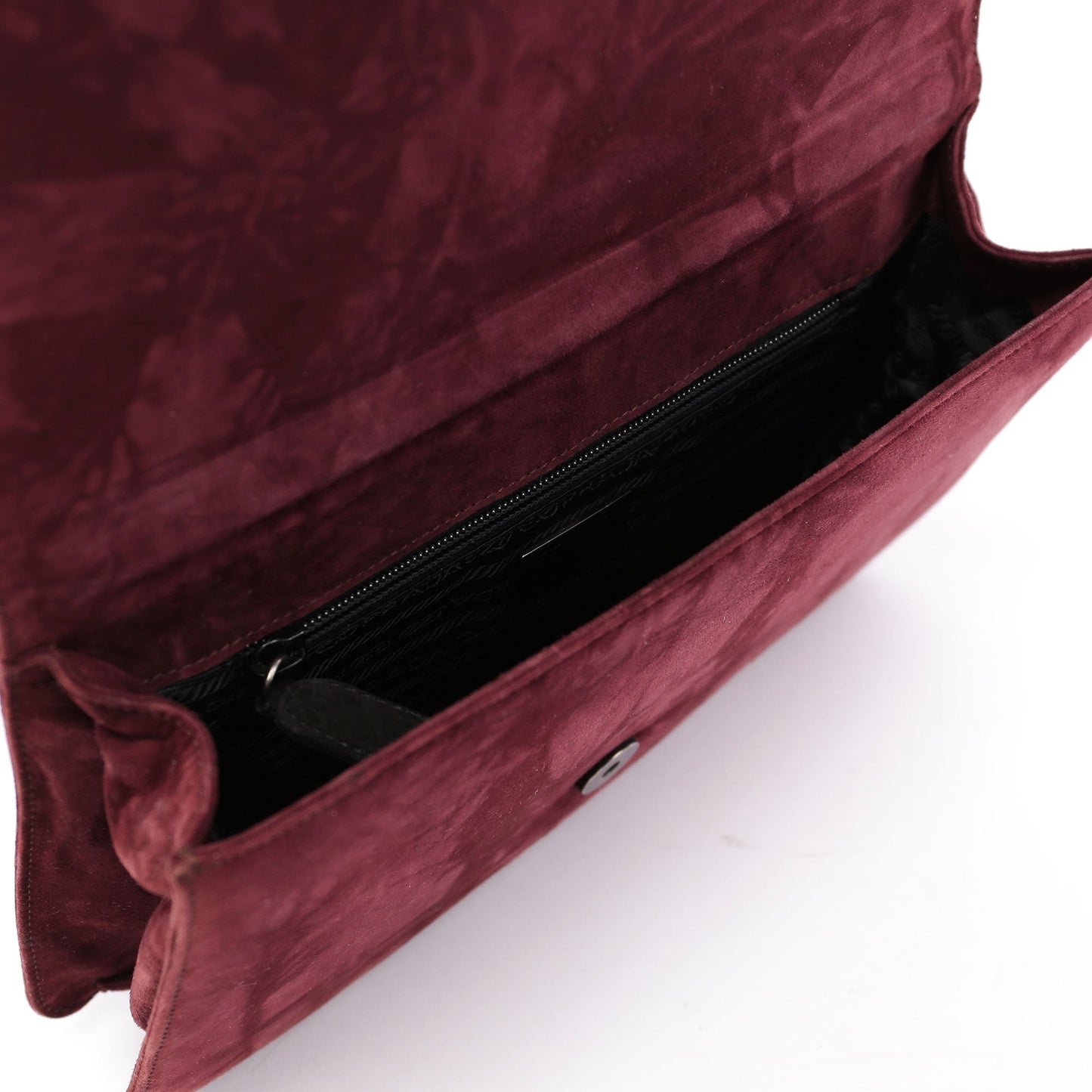 Burgundy Suede Chain Shoulder Bag