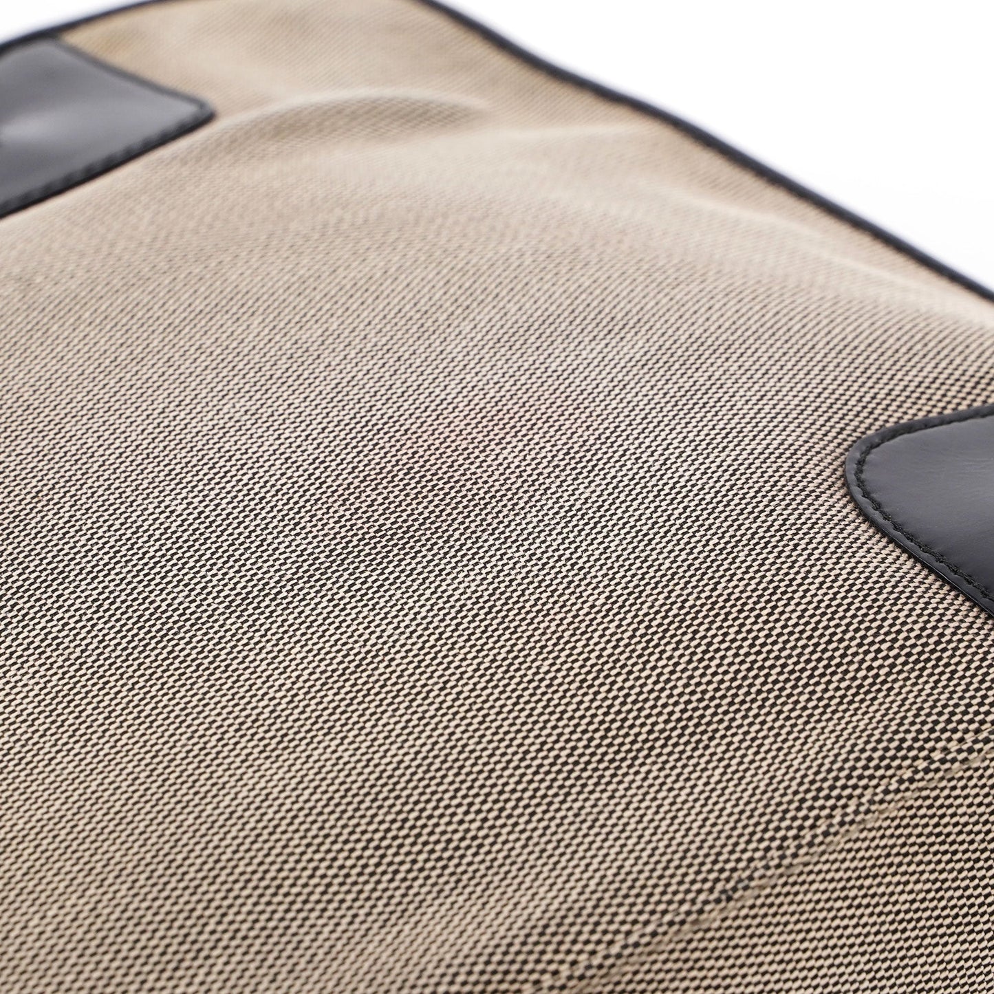 Gucci Beige Canvas Black Spazz Trim Tote